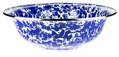 Cobalt Blue Swirl 4 Quart Serving Bowl - Large Mixing Basin for Salads, Pasta & Food Prep - Elegant Kitchen & Dining Tableware for Entertaining