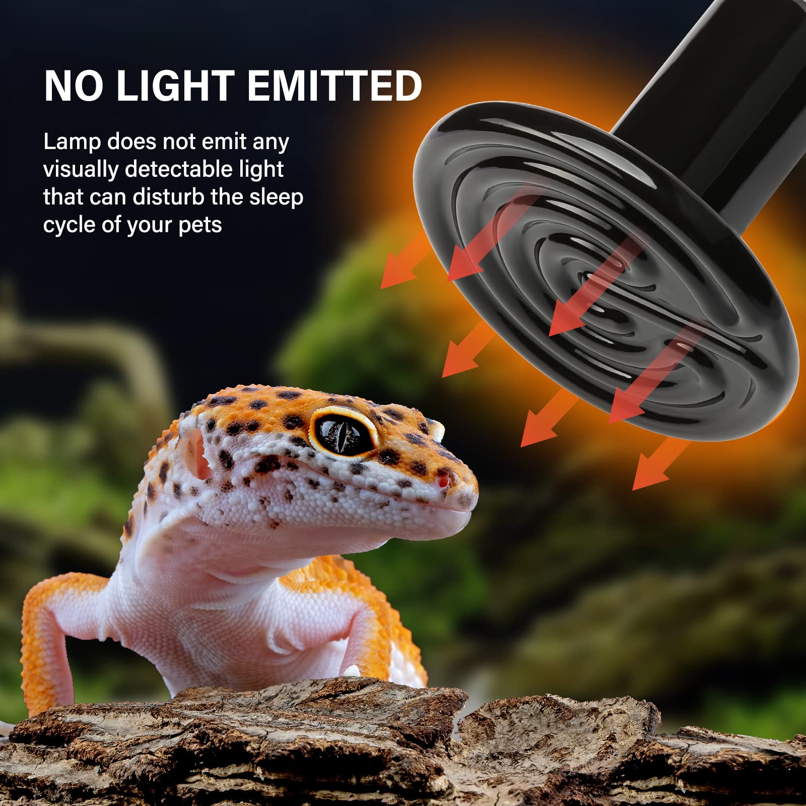 HealSmart 100W Ceramic Heat Emitter 2-Pack - No Light Infrared Heat Bulb for Reptiles, Amphibians & Poultry | Perfect for Bearded Dragons, Turtles, Snakes, Lizards & Chicken Coops | Terrarium Heating, Brooder Coop & Incubation Solution