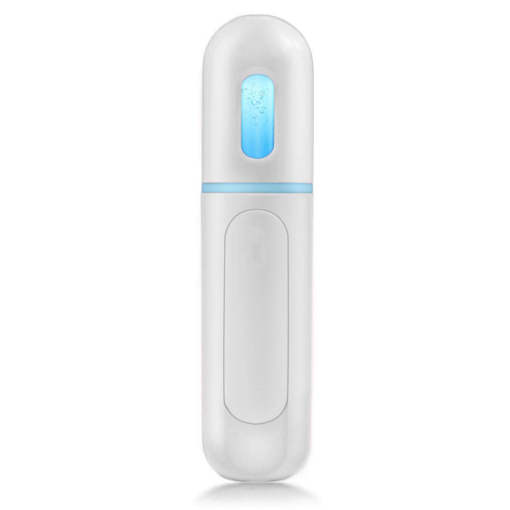 Portable Nano Facial Mister - Mini Cool Mist Steamer for Hydrating & Moisturizing Skin Care | Perfect for Makeup Setting, Pore Cleaning, Eyelash Extensions & Summer Cooling | Travel-Friendly Face Sprayer (White)