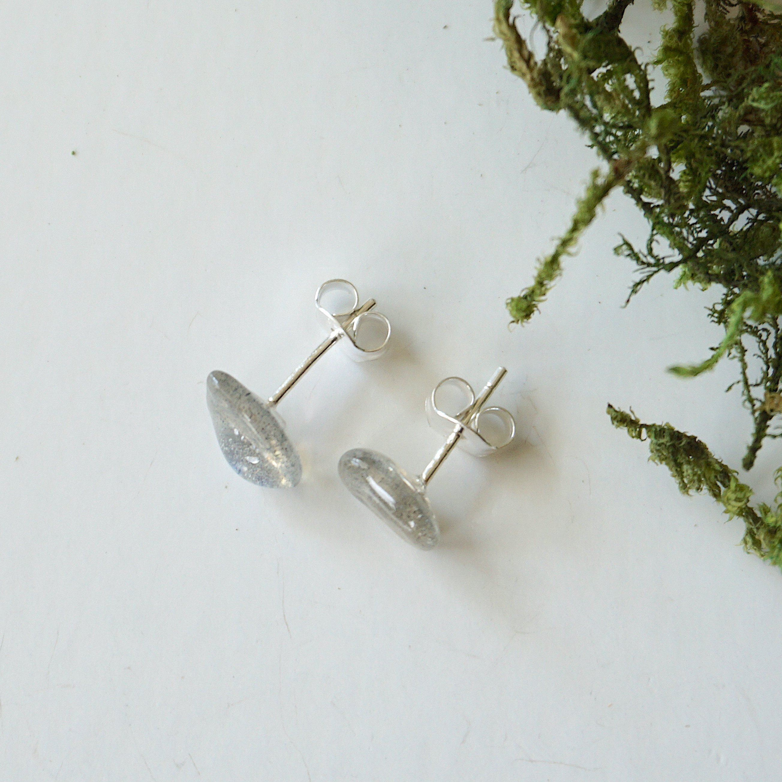 Natural Labradorite Stud Earrings for Women - Hypoallergenic Sterling Silver Post Earrings - Perfect for Everyday Wear, Gifts & Special Occasions