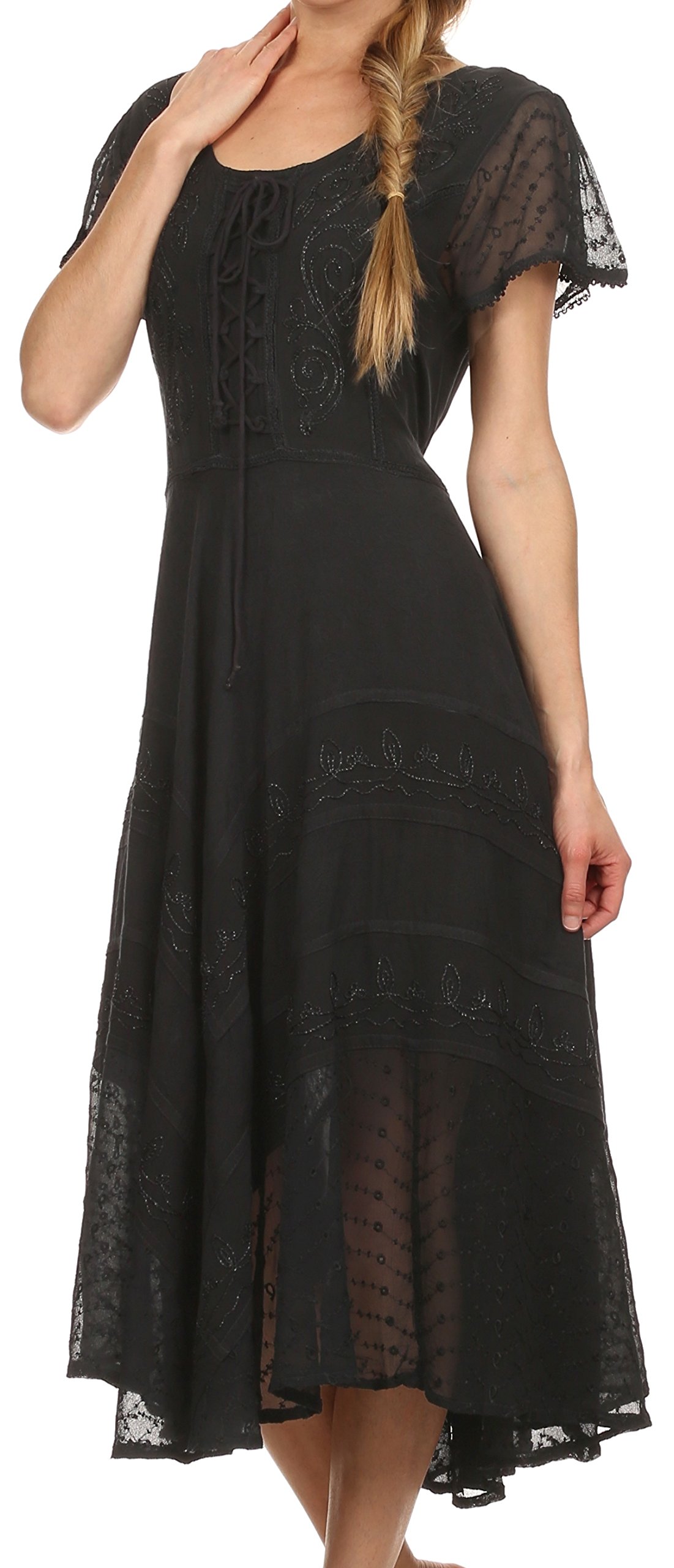 Sakkas Marigold Embroidered Fairy Dress for Girls - Elegant Floral Costume for Halloween, Birthday Parties & Photo Shoots