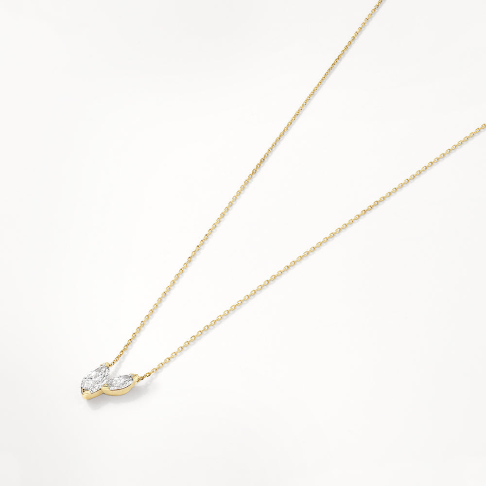 0.70ct Lab Grown Diamond Double Marquise Pendant Necklace in 10k Gold - Perfect for Weddings, Anniversaries & Special Occasions
