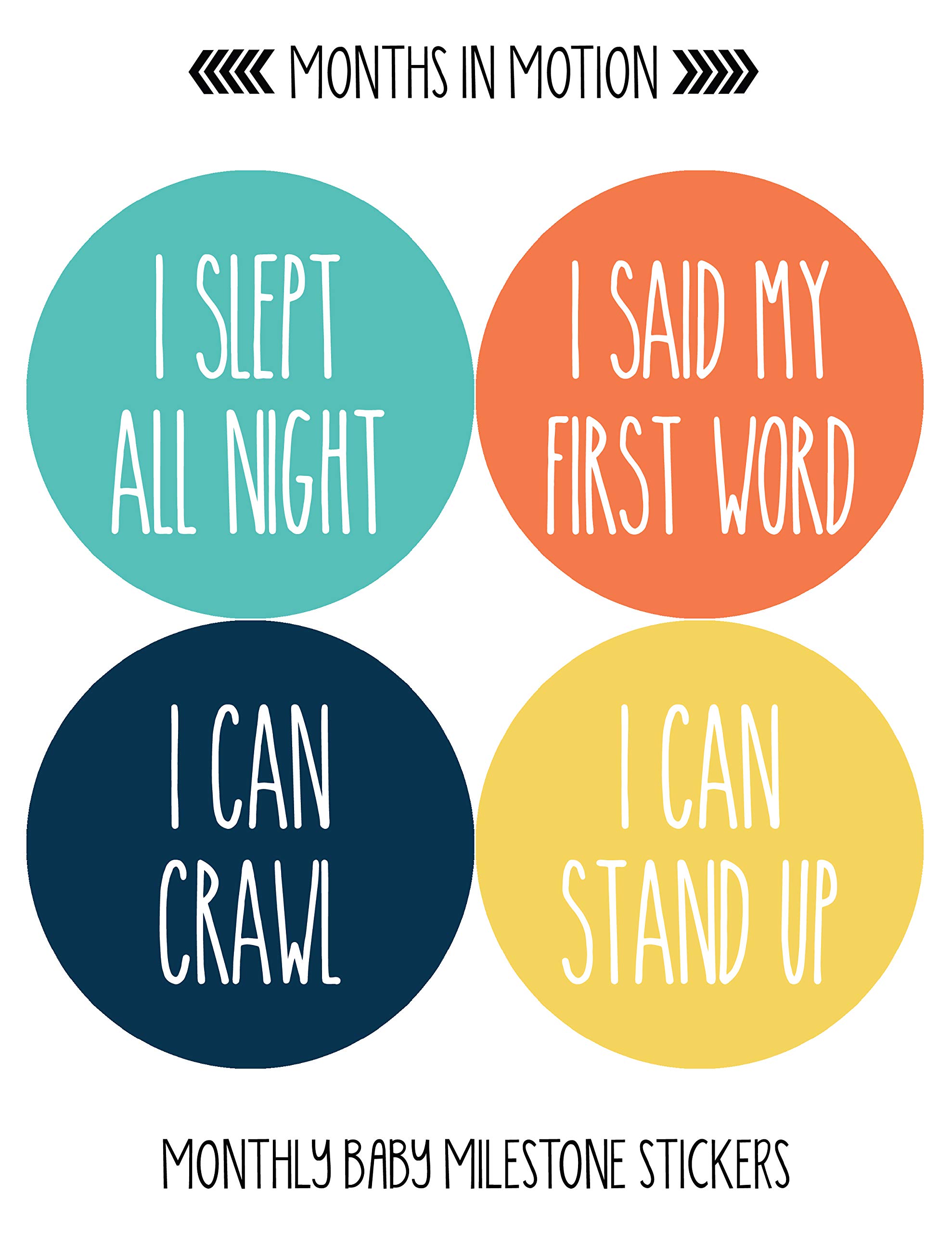 Baby Boy Monthly Milestone Stickers Set of 24 | Newborn Growth Tracking Decals | First Year Photo Props | Perfect for Baby Shower Gifts & Monthly Photo Albums