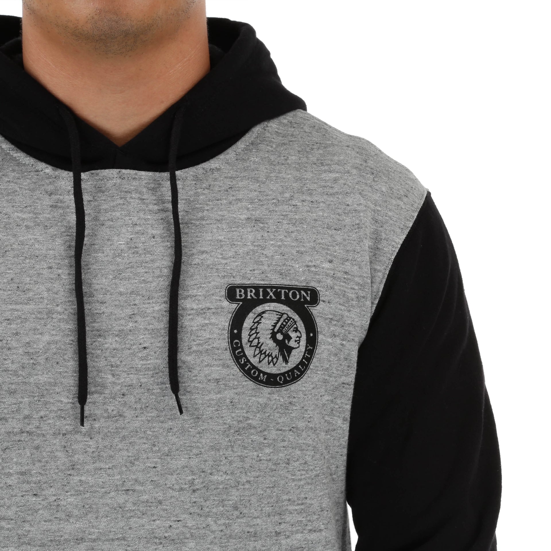 Brixton Native Hooded Fleece Jacket - Heather Grey & Black - Cozy Outdoor Wear for Men & Women | Perfect for Hiking, Camping & Casual Street Style