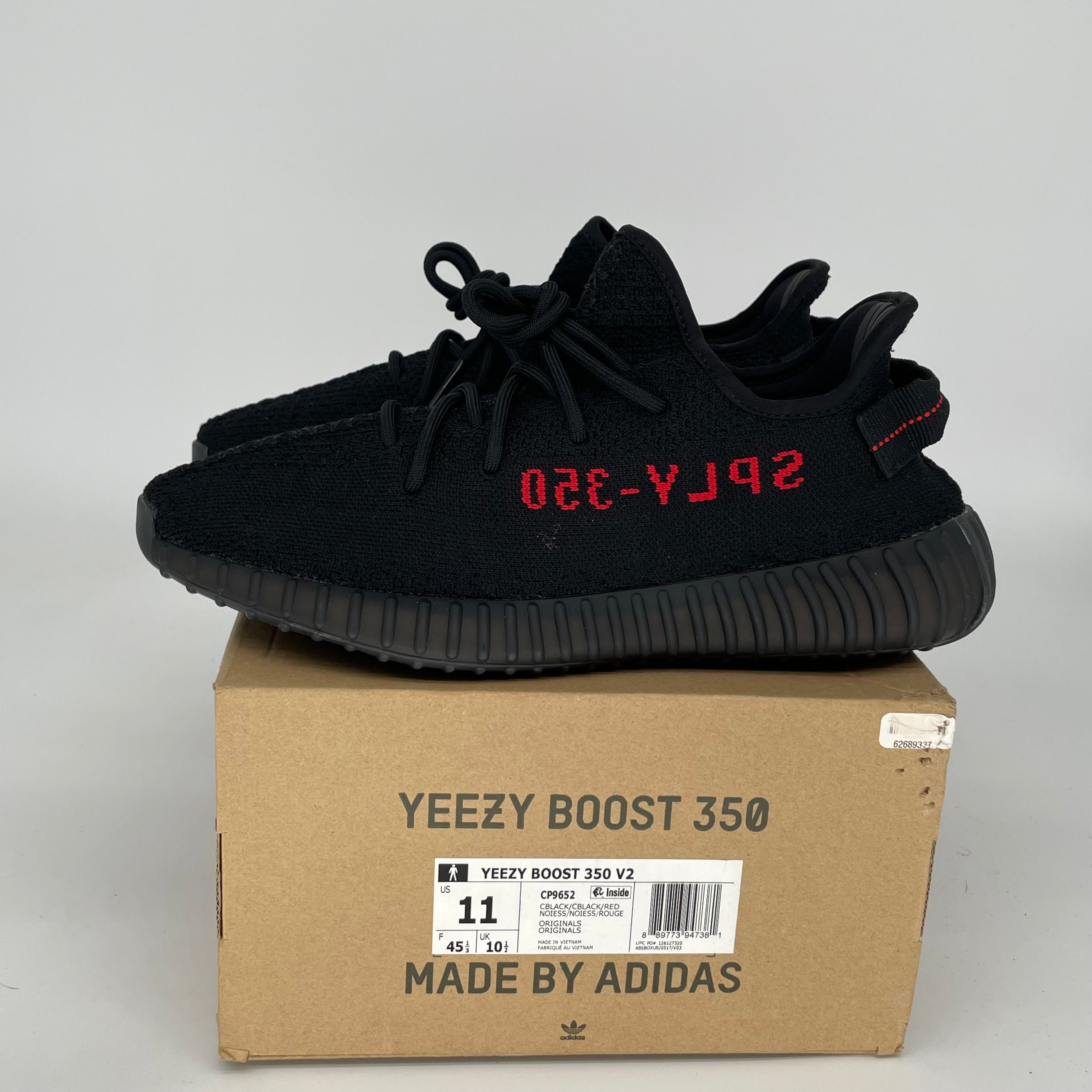 Adidas Yeezy Boost 350 V2 'Bred' - Men's Size 11 | Black/Red Sneakers CP9652 | Running, Casual Wear & Street Style Fashion