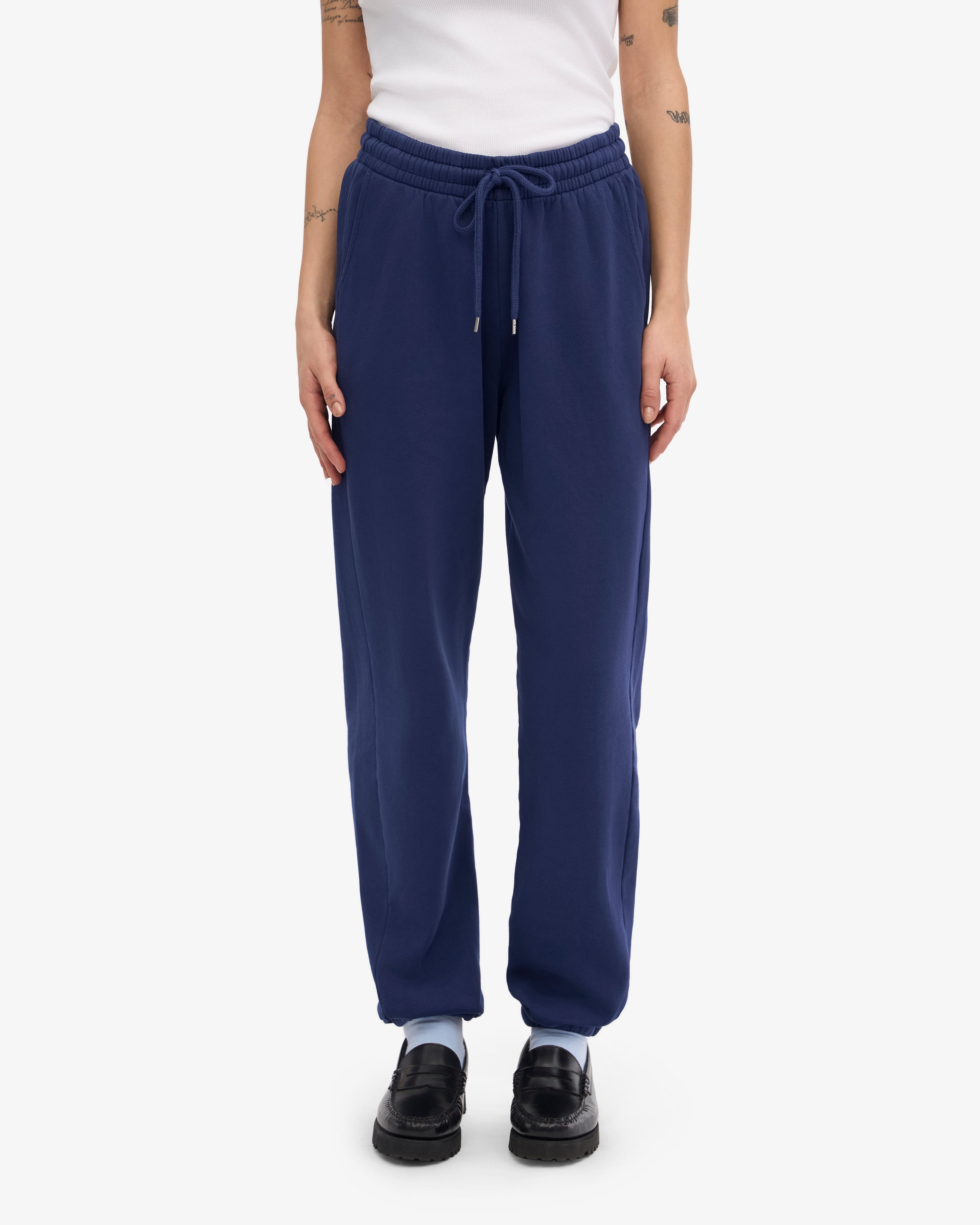 Premium Organic Cotton Sweatpants for Women & Men - Soft & Comfortable Marine Blue Joggers - Perfect for Yoga, Gym, Lounge & Casual Wear