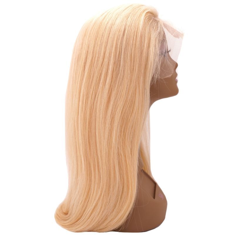 Brazilian Blonde Straight Full Lace Human Hair Wig - Natural Look & Comfortable Wear for Daily Use, Cosplay, and Special Occasions