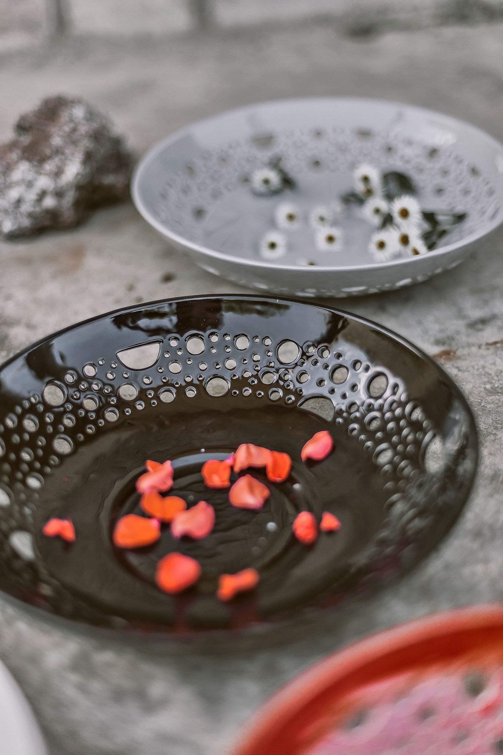 Handmade Black Ceramic Fruit Bowl - Elegant Centerpiece for Halloween, Thanksgiving & Holiday Tableware, Pottery Serving Dish for Fruits, Nuts & Party Decor
