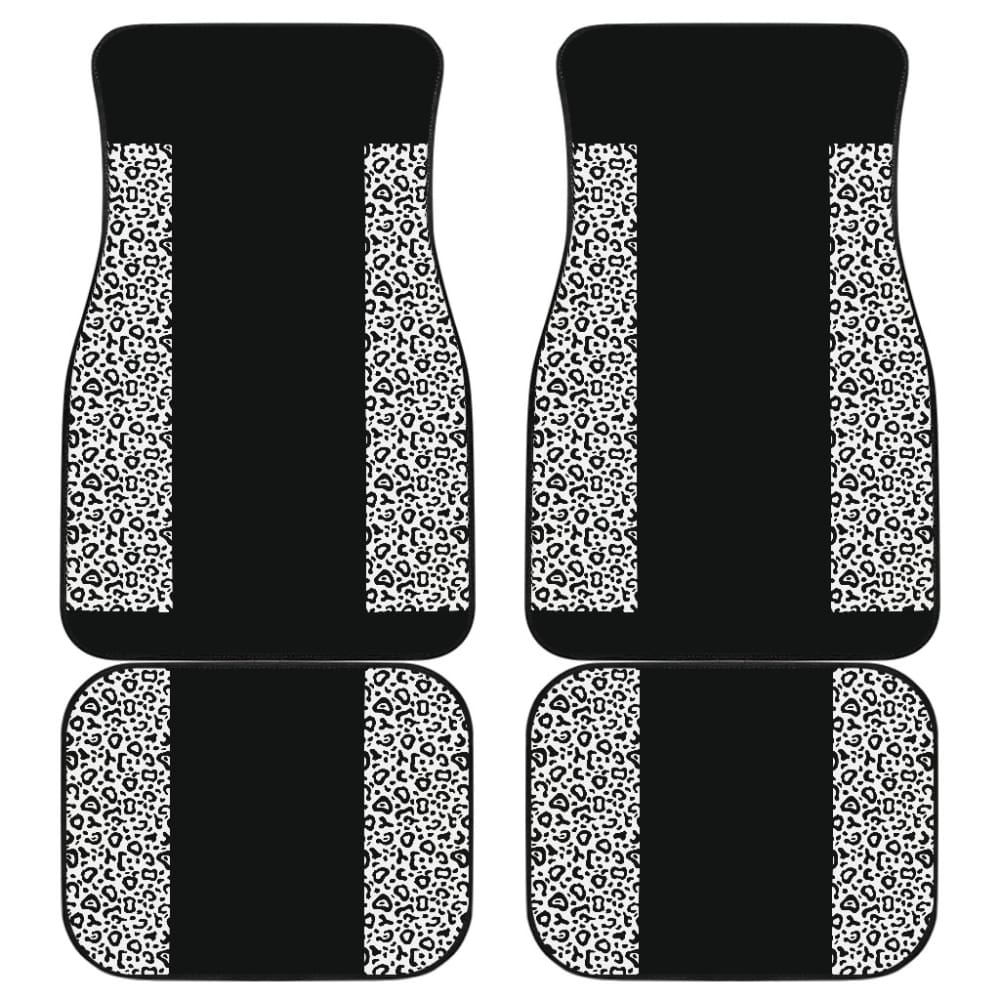 Black and White Leopard Print Car Floor Mats - Premium All-Weather Protection for SUVs, Trucks & Sedans - Perfect for Road Trips, Daily Commutes & Off-Road Adventures