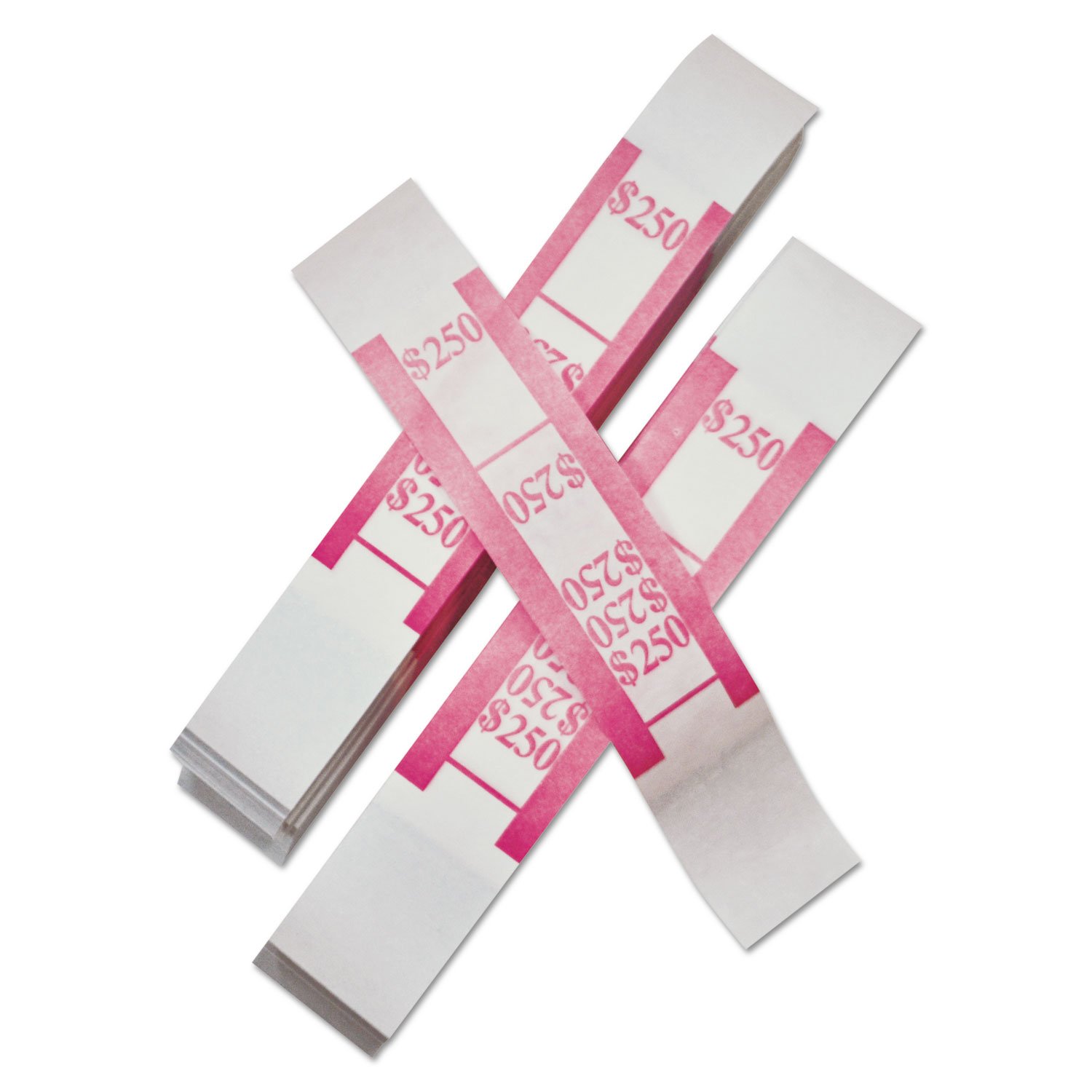 PM Company 55029 Color-Coded Kraft Currency Straps - Self-Adhesive Dollar Bill Bands for $250 (1000/Pack) - Perfect for Banks, Retail Stores & Cash Handling Businesses