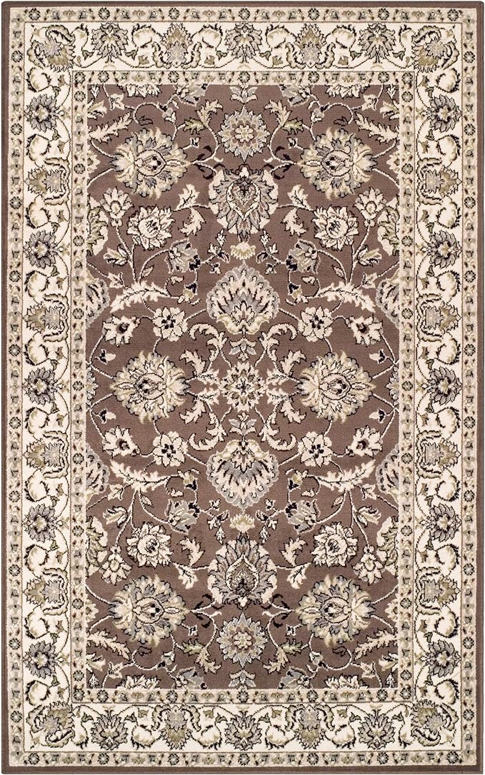 Lille Elegant Floral Indoor Area Rug - Non-Slip Soft Living Room Carpet Runner for Bedroom, Hallway & Entryway Decor