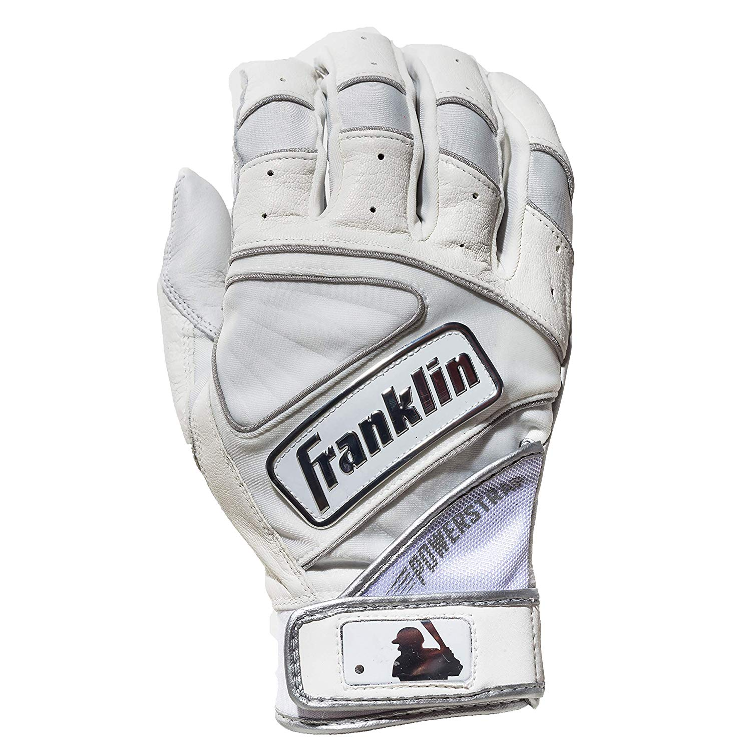 Franklin Powerstrap Chrome Adult Batting Gloves - Baseball & Softball Training Gloves for Men & Women - Perfect for Hitting, Fielding & Practice Sessions