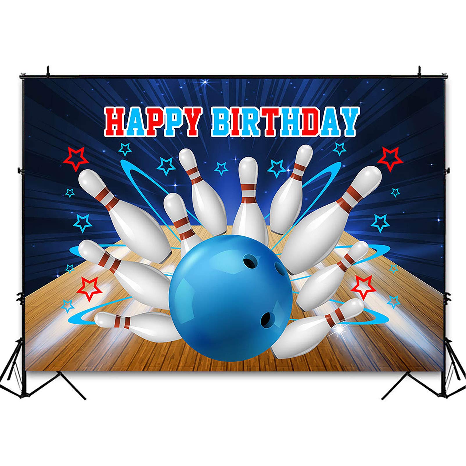 Strike Up the Fun with Avezano 8x6ft Bowling Birthday Party Backdrop - Perfect for Boys' Bowling Themed Decorations, Photography Background & Happy Birthday Banner - Ideal for Bowling Alley Parties, Birthday Photos & Themed Events