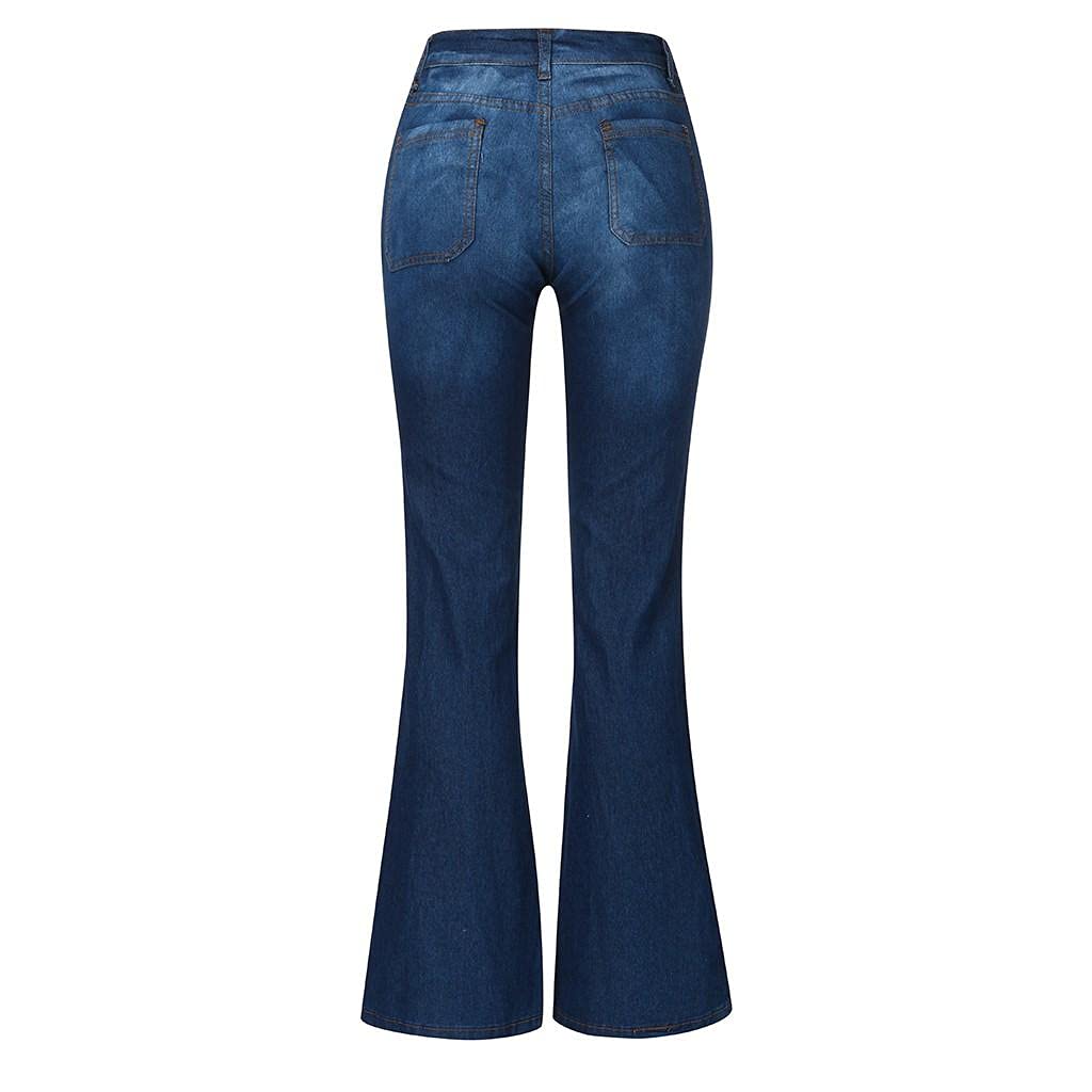 Women's High Rise Bootcut Jeans - Classic Stretch Skinny Denim Pants, Comfortable Fitted Plus Size Trousers for Casual Wear & Everyday Outfits