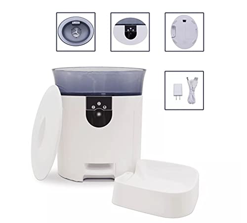 Sakar Pet Genius Smart Wi-Fi Video 7L Automatic Pet Feeder with HD Camera - White | Perfect for Cats & Dogs | Remote Feeding & Monitoring via App | Ideal for Travel & Busy Pet Owners