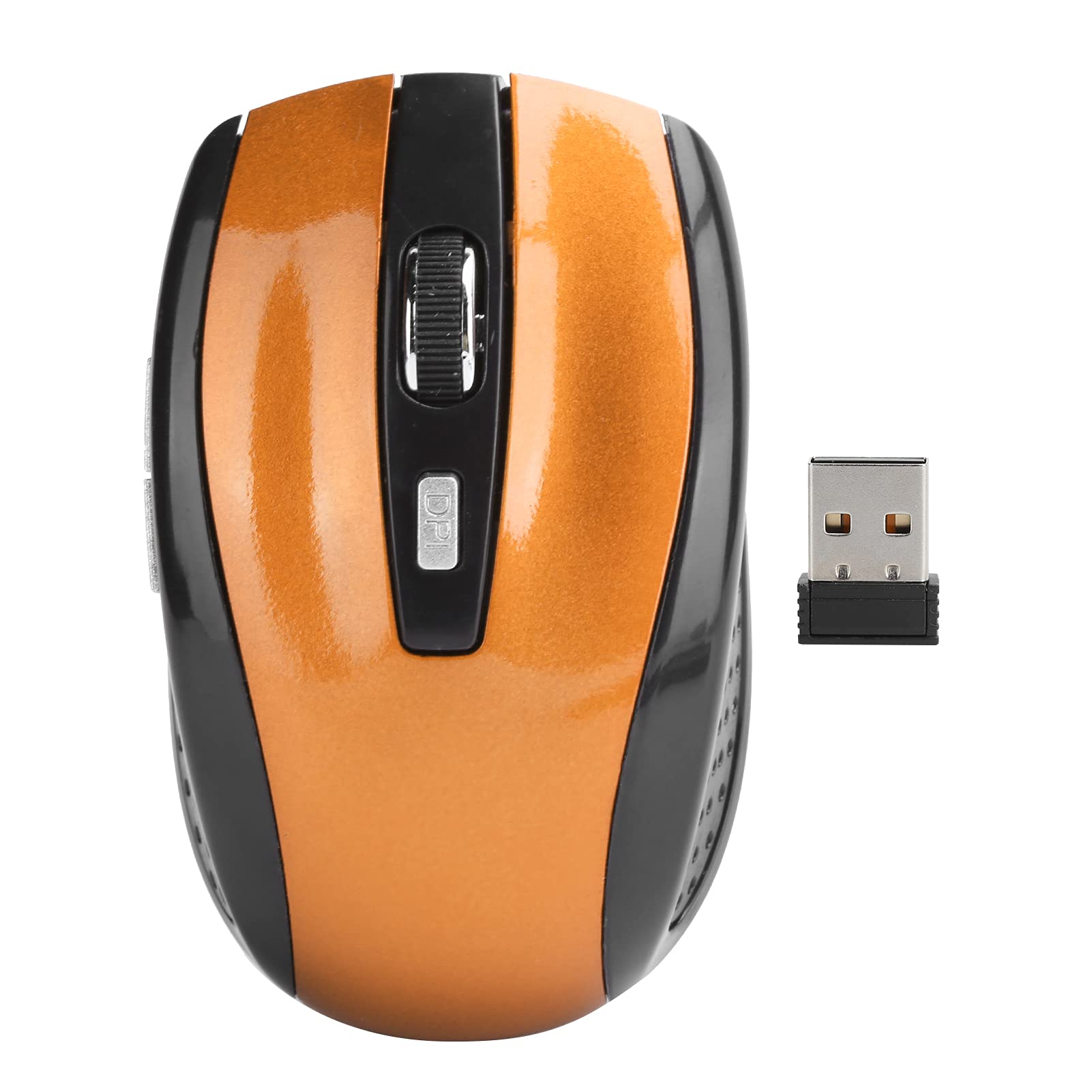 2.4G Wireless Mouse with Micro Precision Scroll Wheel - Slim Silent Cordless Mouse, Adjustable DPI up to 250Hz for PC, Laptop, Notebook & Desktop - USB Receiver Included (Orange) - Perfect for Office Work, Gaming & Home Use