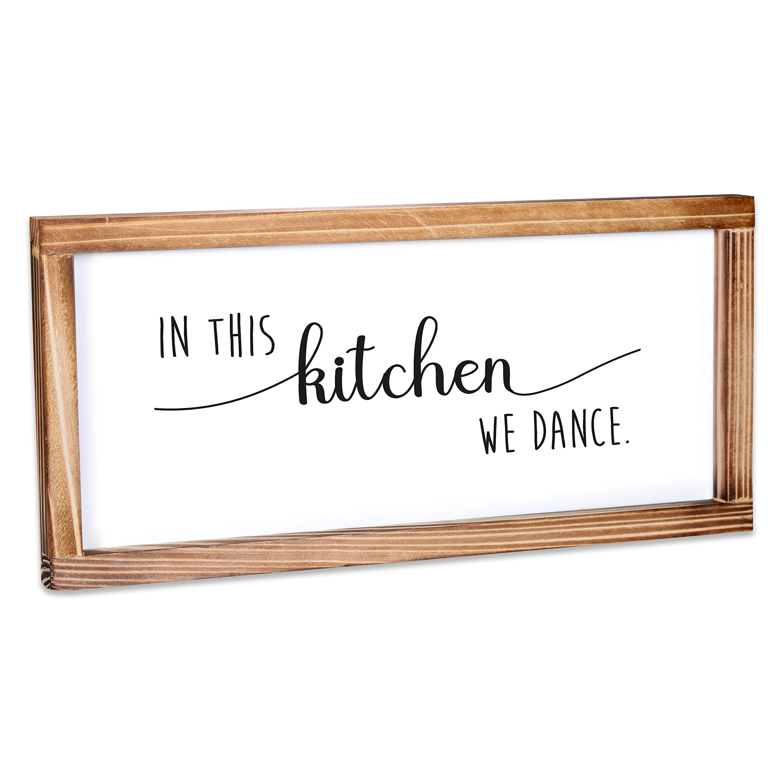 8x17 Inch 'In This Kitchen We Dance' Wall Sign - Farmhouse Kitchen Decor, Rustic Dance Sign for Home, Perfect for Kitchens, Dining Rooms & Dance Studios - Adds Fun & Whimsy to Any Space