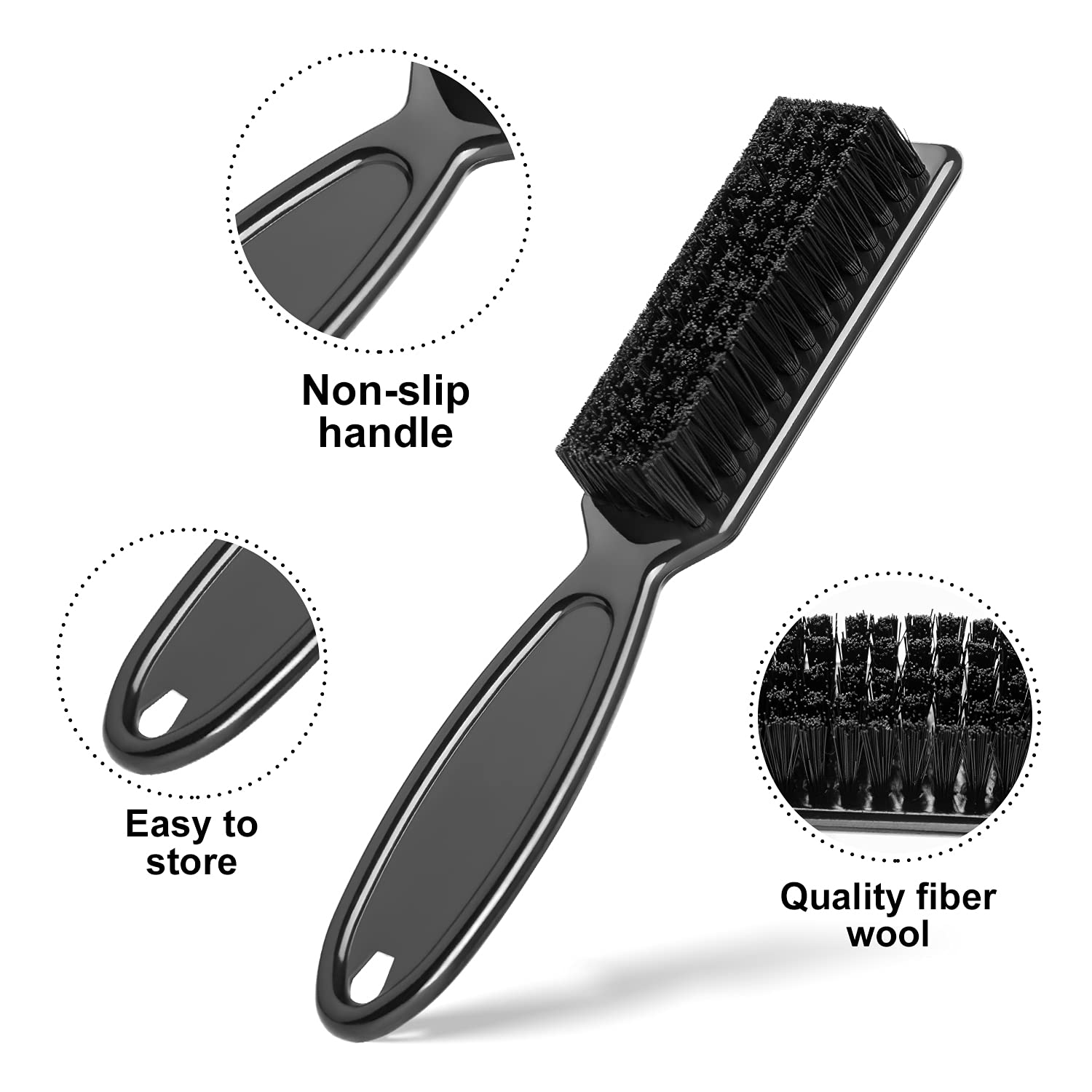 BEATURE 6-Piece Barber Blade Cleaning Brush Set - Professional Clipper & Trimmer Cleaning Brushes for Men's Hair Styling Tools (Black & White) - Perfect for Salon, Home Grooming & Barber Shop Maintenance