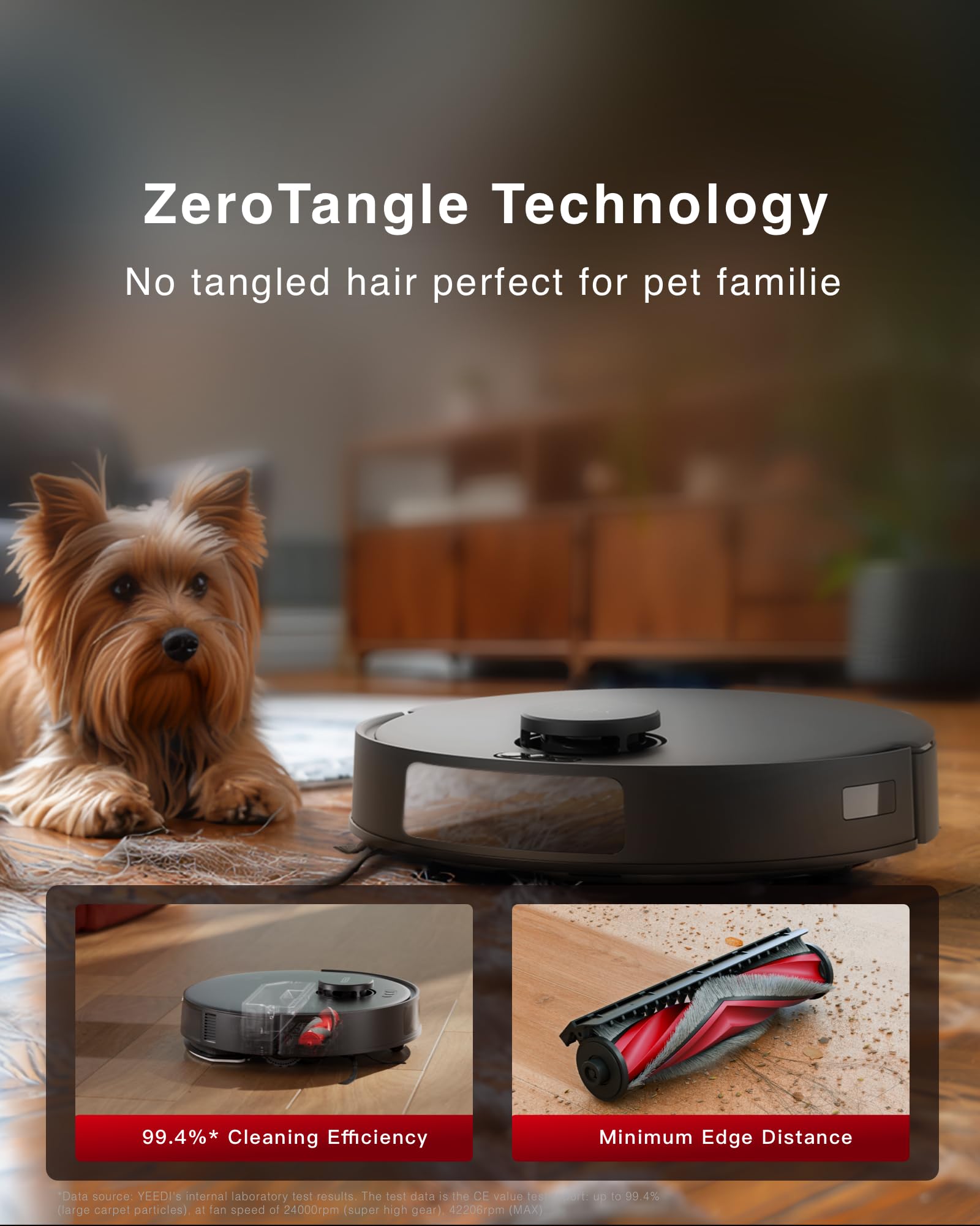 Yeedi C12 PRO Plus Robot Vacuum and Mop Combo with 3 Washable Mop Pads - Smart Cleaning for Hardwood Floors and Pet Hair - Perfect for Homes with Pets and Busy Families