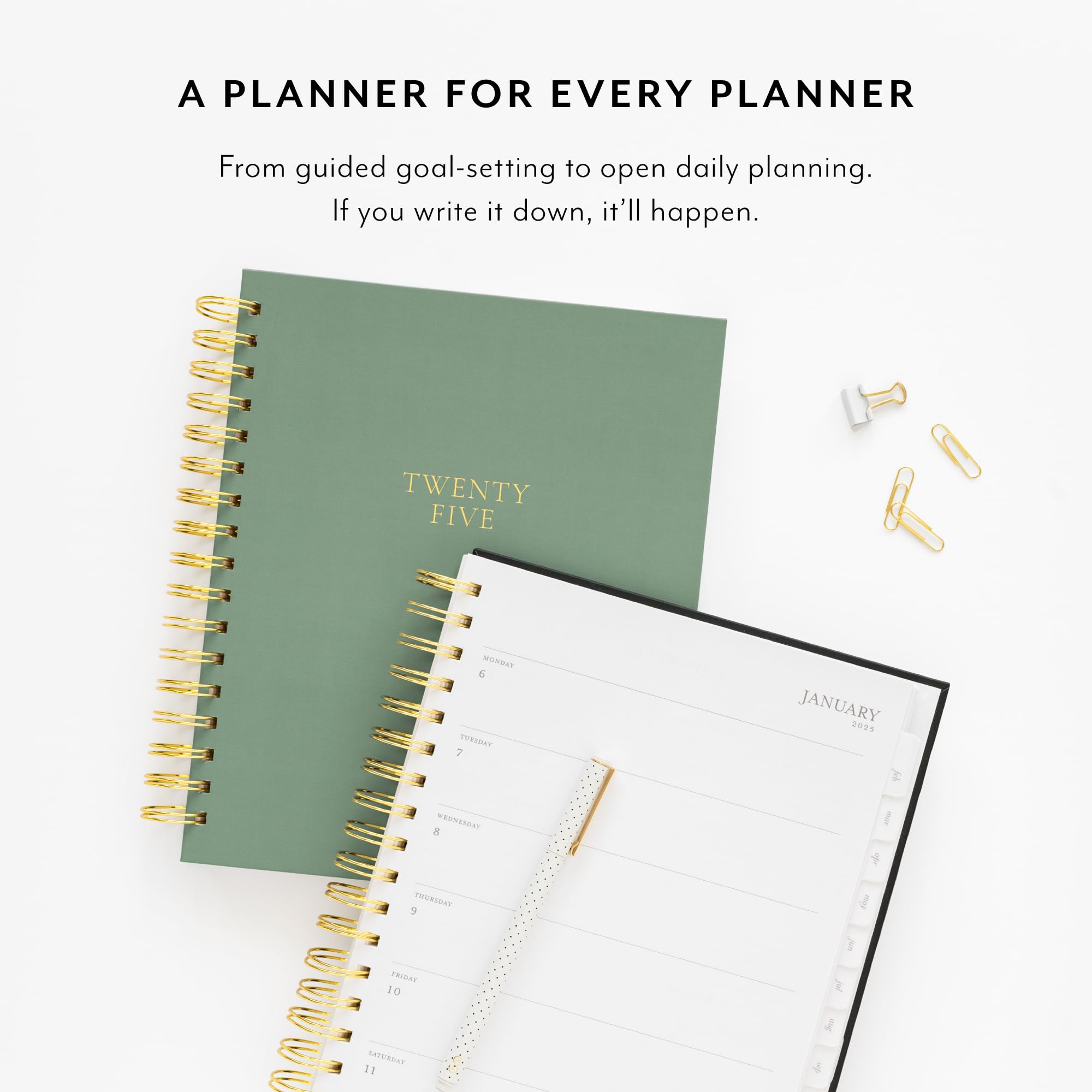 Sugar Paper 2025 Spiral Planner - Weekly & Monthly Calendar from January to December, 7.5