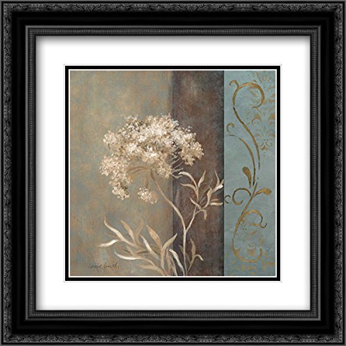 Loreth Lanie 15x15 Black Ornate Framed Double Matted Museum Art Print - Delicate Beauty in Blue II Wall Decor for Living Room, Bedroom & Office