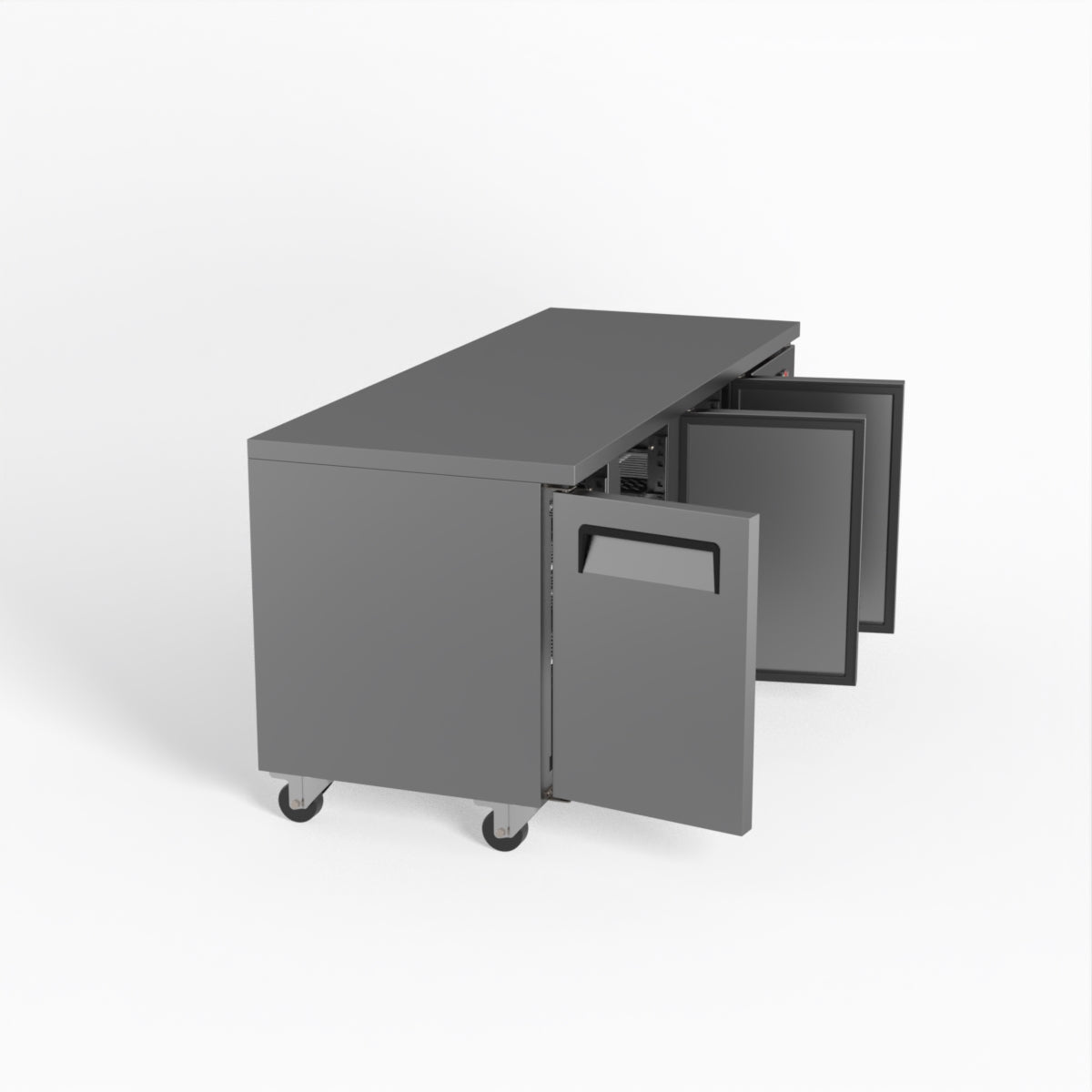 AG 3 Door Commercial Worktop Freezer with Stainless Steel Doors - Perfect for Restaurants, Cafes, and Catering Businesses