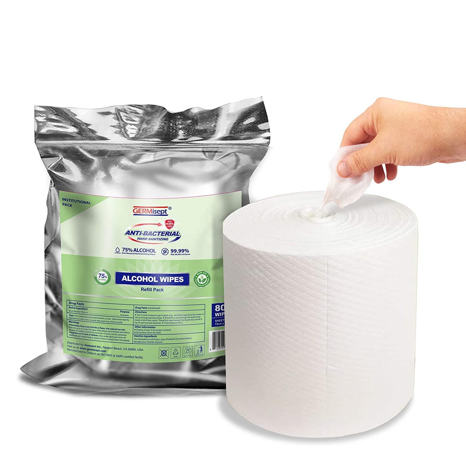 Premium Heavy-Duty Gym Equipment Cleaning Wipes - 4 Rolls (3200 Wipes) for Wellness Centers, Fitness Facilities & Institutional Use - Disinfectant Wipes for Exercise Machines, Yoga Mats & Fitness Equipment