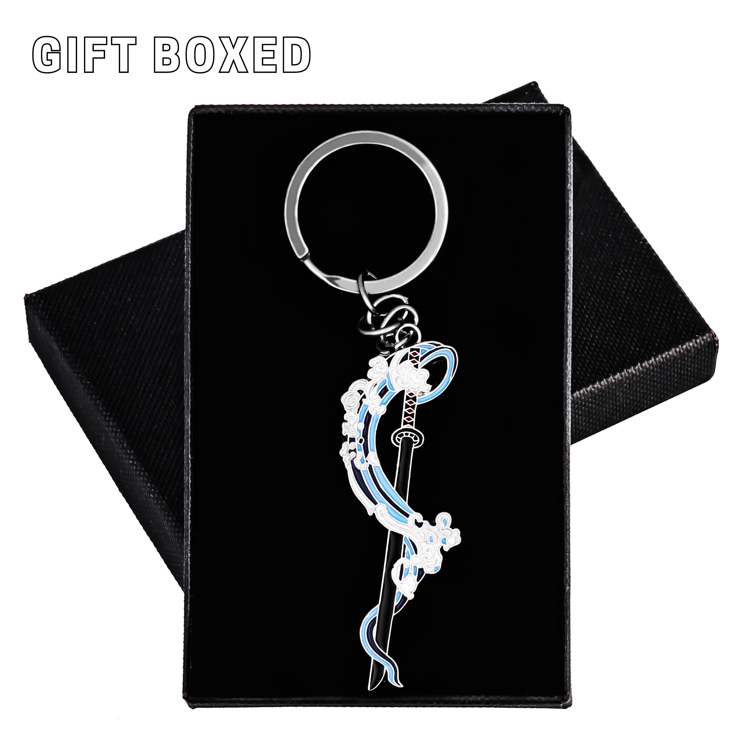 Demon Slayer Keychain - Anime Sword Key Ring for Fans, Cool Katana Keychain for Car Keys & Backpacks - Perfect Gift for Anime Lovers & Cosplay Accessories