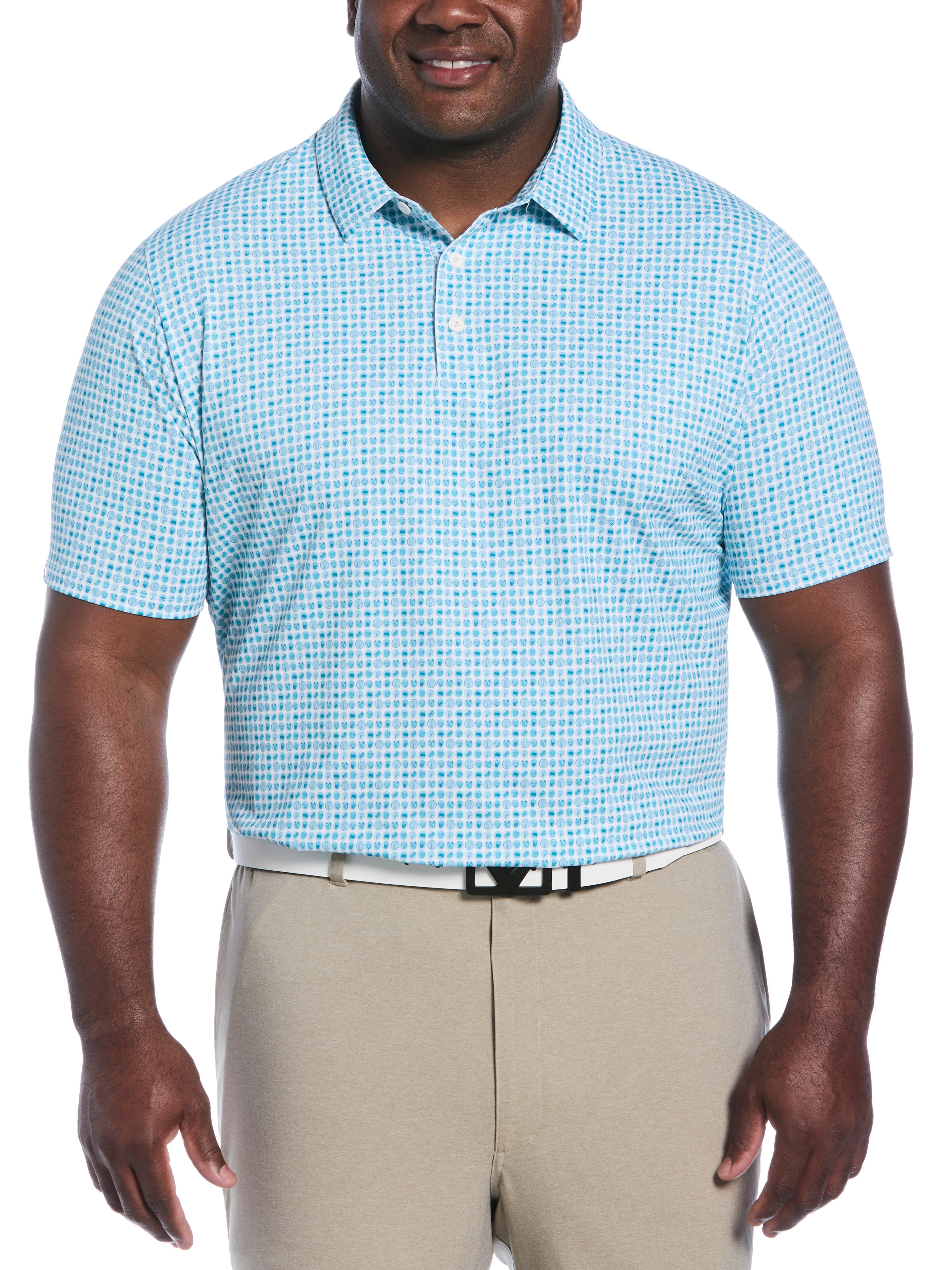 Big & Tall 19th Hole Golf Polo Shirt for Men - Breathable Cotton Blend with Drink Print Design - Perfect for Golf Outings, Casual Wear & Club Events