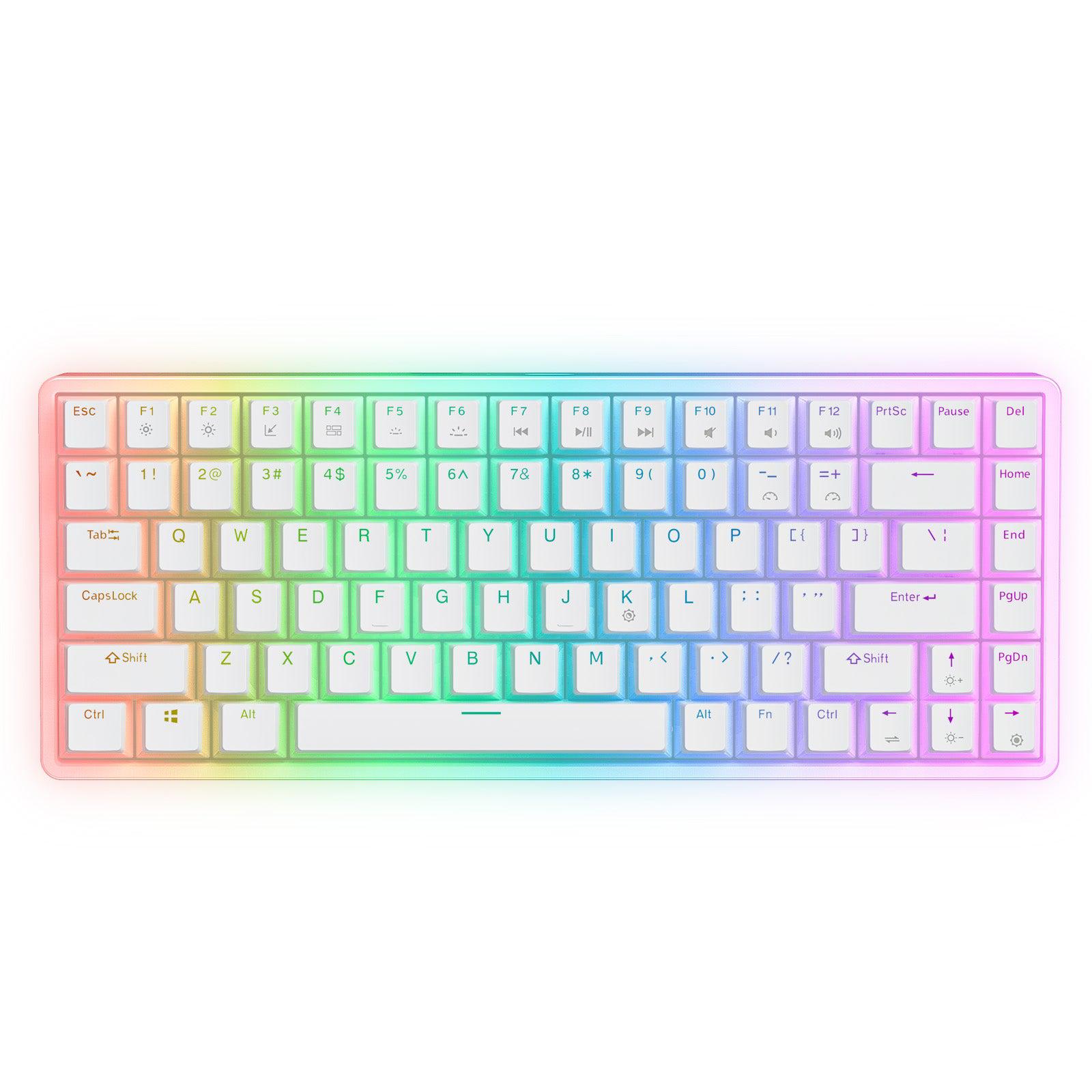 ONIKUMA G30 Wired Mechanical Gaming Keyboard - 84 Keys, RGB Backlit, USB Interface, White | Perfect for PC Gaming, Typing & Office Work