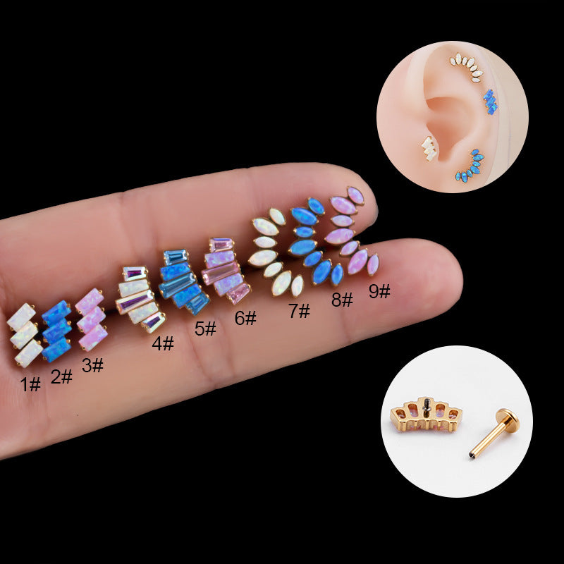 16G Cartilage Titanium Earrings - Tiny Colorful Crown Stud Earrings with Flat Back | Hypoallergenic Body Jewelry for Women | Perfect for Everyday Wear, Parties & Special Occasions