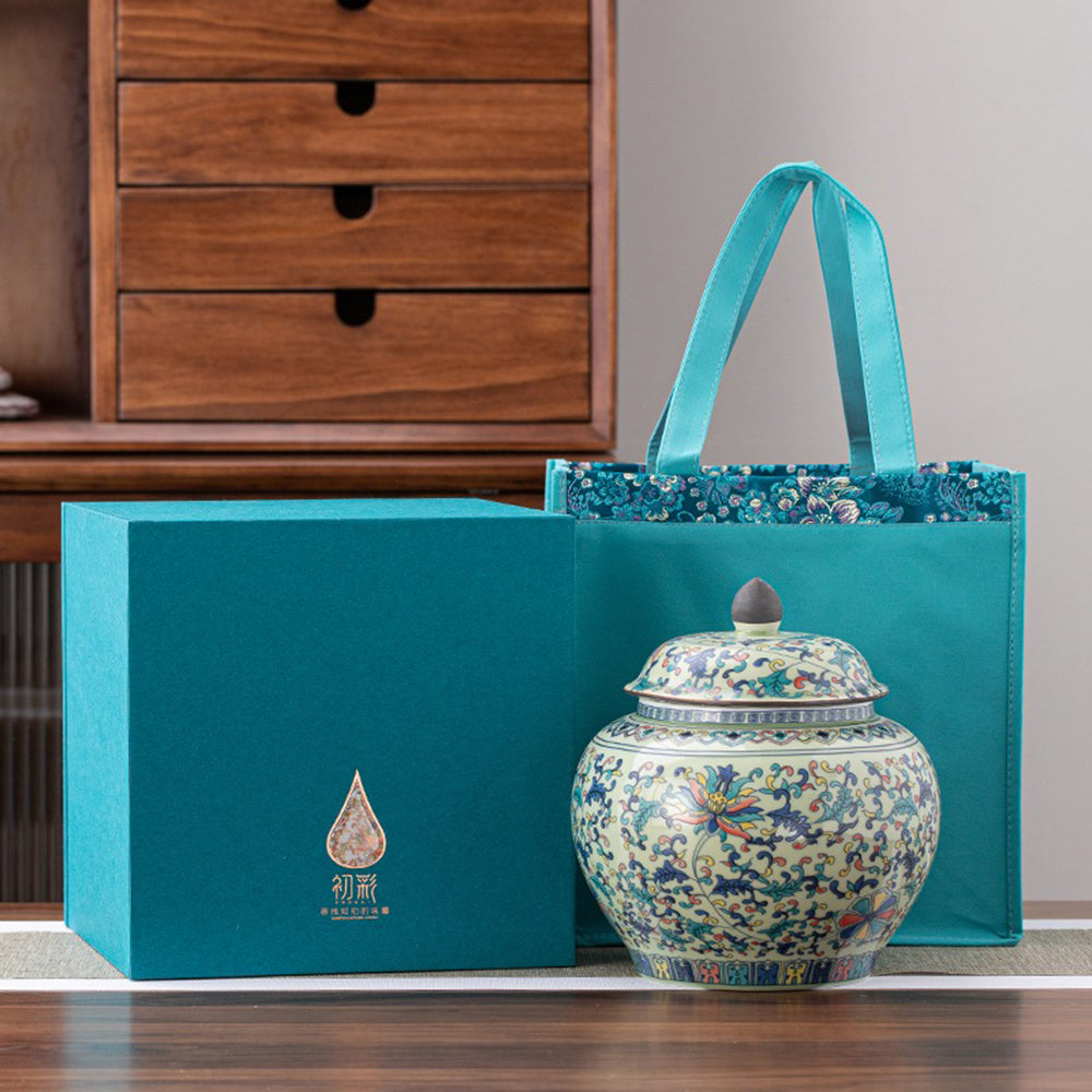 Exquisite Blue and White Porcelain Large Tea Caddy - Premium Ceramic Tea Storage Container for Loose Leaf Tea - Perfect for Home, Office & Tea Ceremonies