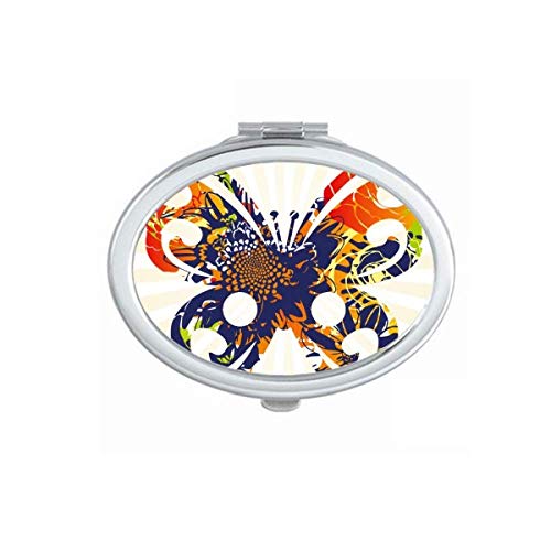 DIYthinker Floral Butterfly Art Deco Hand Mirror - Portable Folding Double-Sided Makeup Mirror with Case | Perfect for Travel, Vanity & Gift Giving