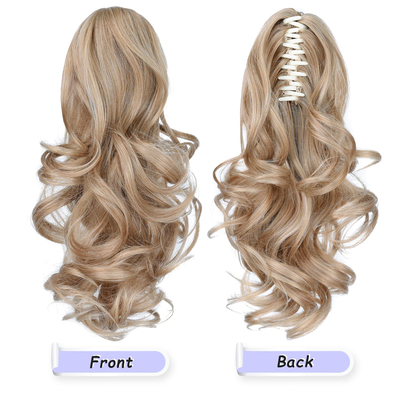 Natural Straight Ponytail Hair Extension with Claw Clip - Seamless Blonde Brown Black Hairpiece for Women - Perfect for Parties, Weddings & Everyday Styling