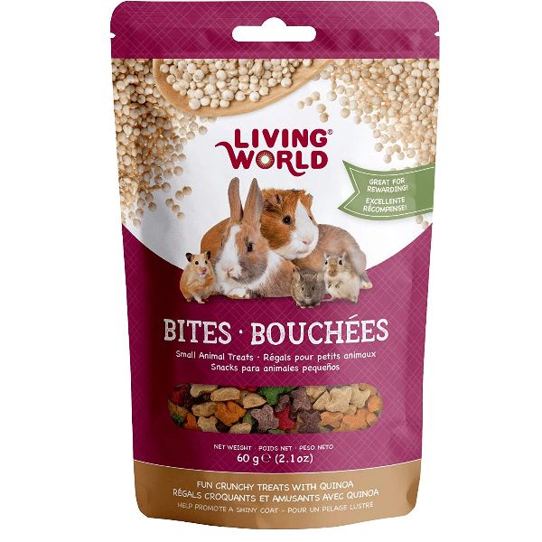 Living World Bites Small Animal Treats - Healthy Snacks for Hamsters, Rabbits & Guinea Pigs | Natural Ingredients for Happy Pets | Perfect for Cages, Playtime & Training Rewards