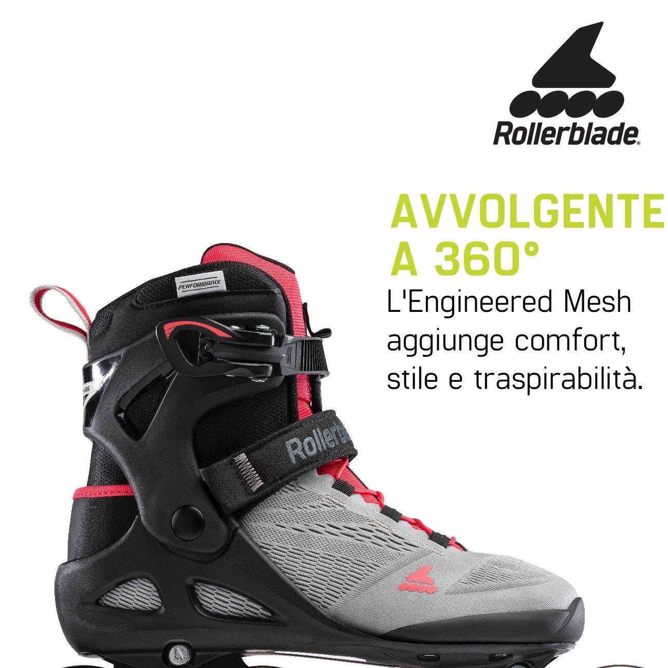 Rollerblade Women's MACROBLADE 90 W Inline Skates - Neutral Grey/Paradise Pink, Size 255 | Comfortable Fitness & Recreational Skates for Women | Perfect for Outdoor Exercise, Park Skating & Weekend Fun