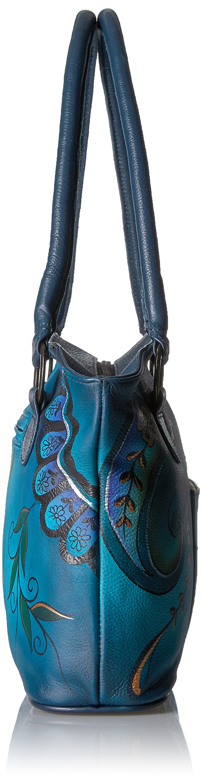 Anuschka Hand-Painted Leather Tote Bag for Women - Stylish Wide Shoulder Bag - Perfect for Work, Travel & Everyday Use