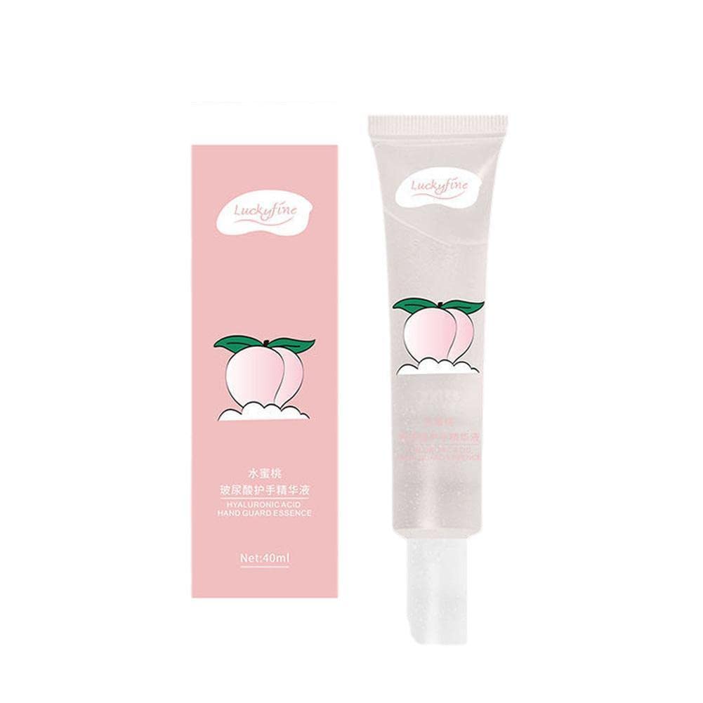 Hyaluronic Acid Hand Serum - Soothing & Moisturizing Hand Care Essence, Non-Sticky Formula with Peach Scent, Whitening & Brightening, 40ml | Perfect for Dry Skin, Night Care & Daily Hydration