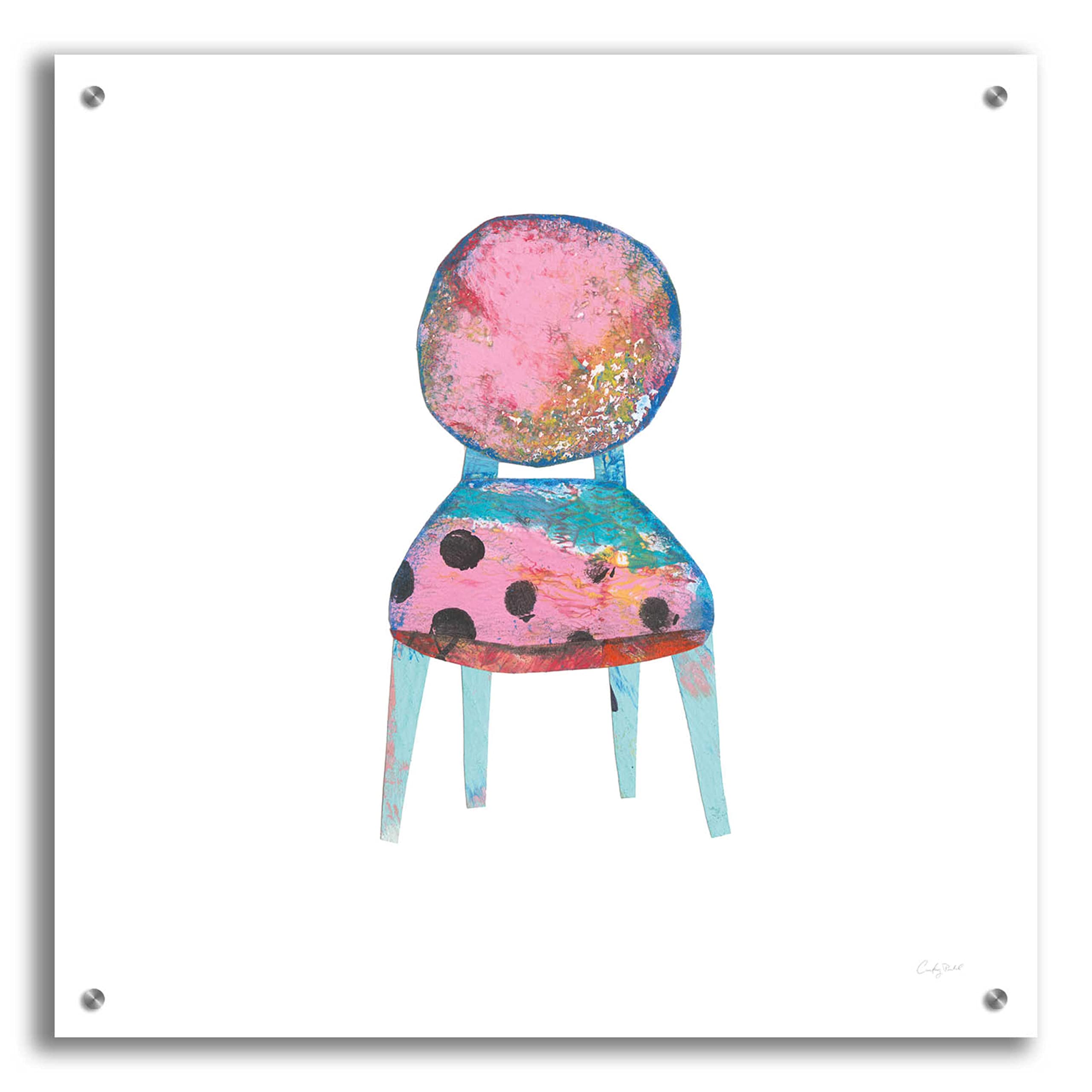Courtney Prahl Mod Chairs V Acrylic Glass Wall Art - 24x24 Inches Modern Abstract Painting for Living Room, Bedroom & Office Decor