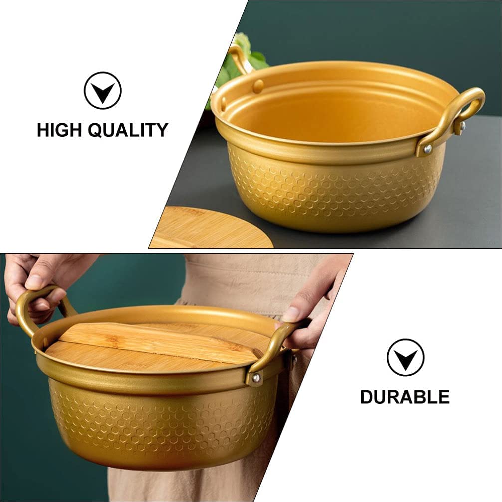 Premium Korean Ramen Cooking Pot with Lid - 20cm Fast Heating Noodle Pot for Ramyun, Udon & Shabu-Shabu | Ideal for Dorm, Camping & Small Kitchen Cookware