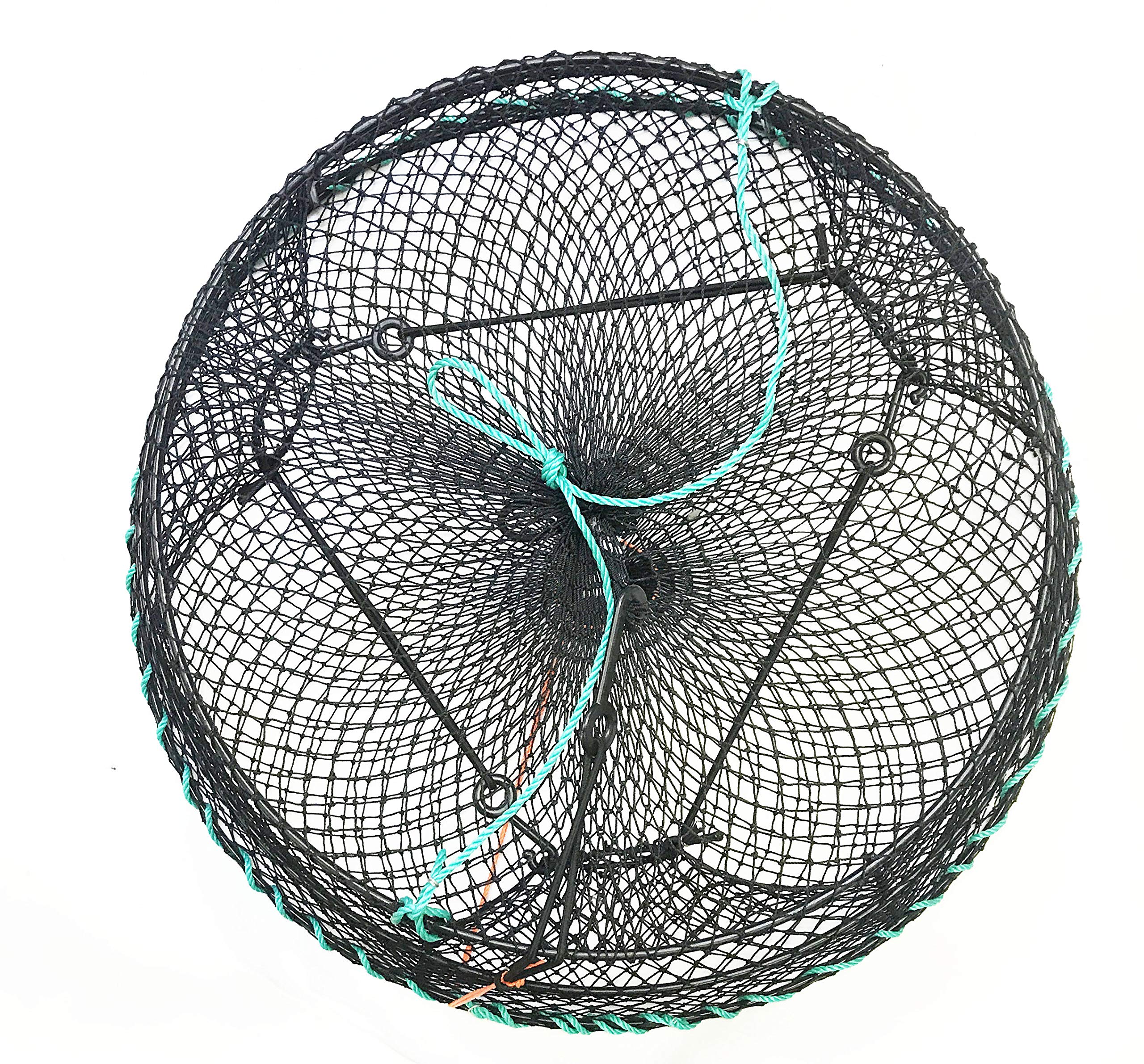 KUFA Sports Tower Style Prawn Trap with 400' Rope, Yellow Float & Vented Bait Jar Combo (CT77+PAS5) - Premium Crab & Shrimp Fishing Gear for Ocean, River & Beach Use