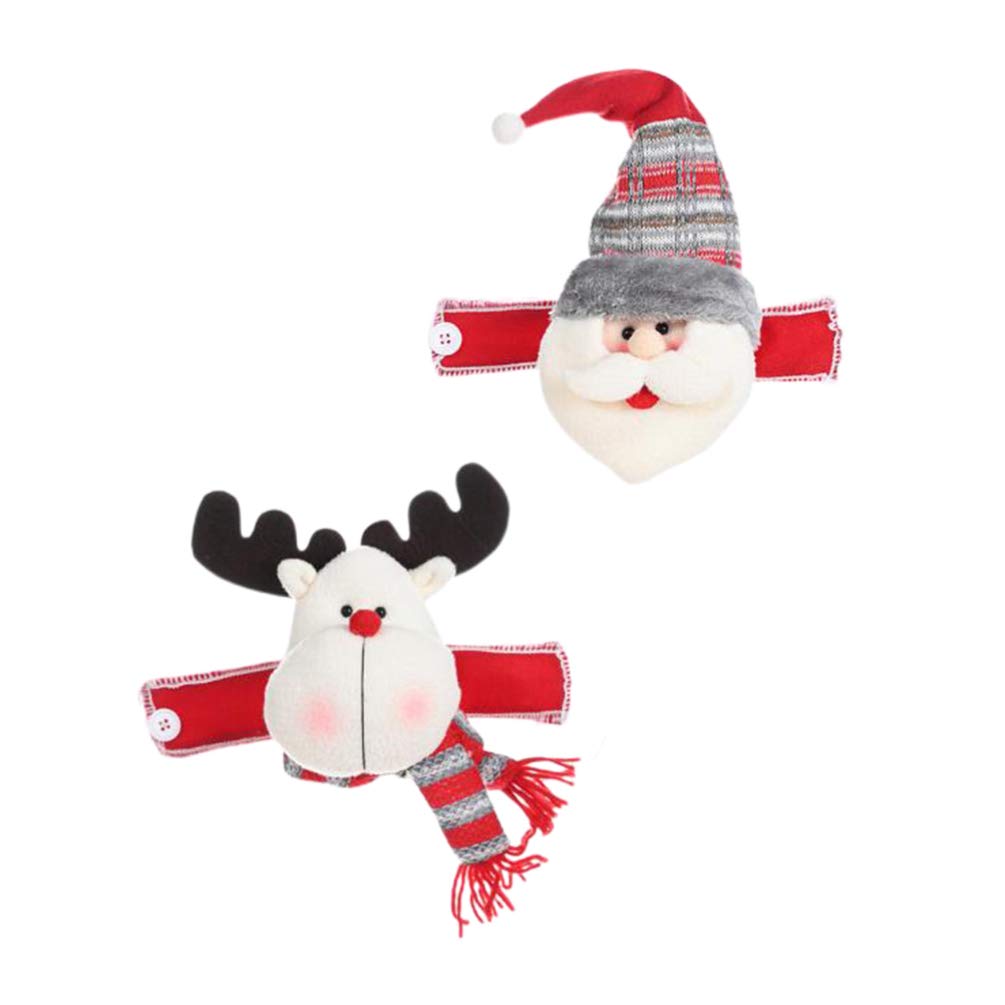 2pcs Christmas Curtain Tiebacks - Santa Claus & Snowman Window Decorations, Elk Drapes Holder for Holiday Home Decor - Perfect for Living Room, Bedroom and Christmas Party Decorating