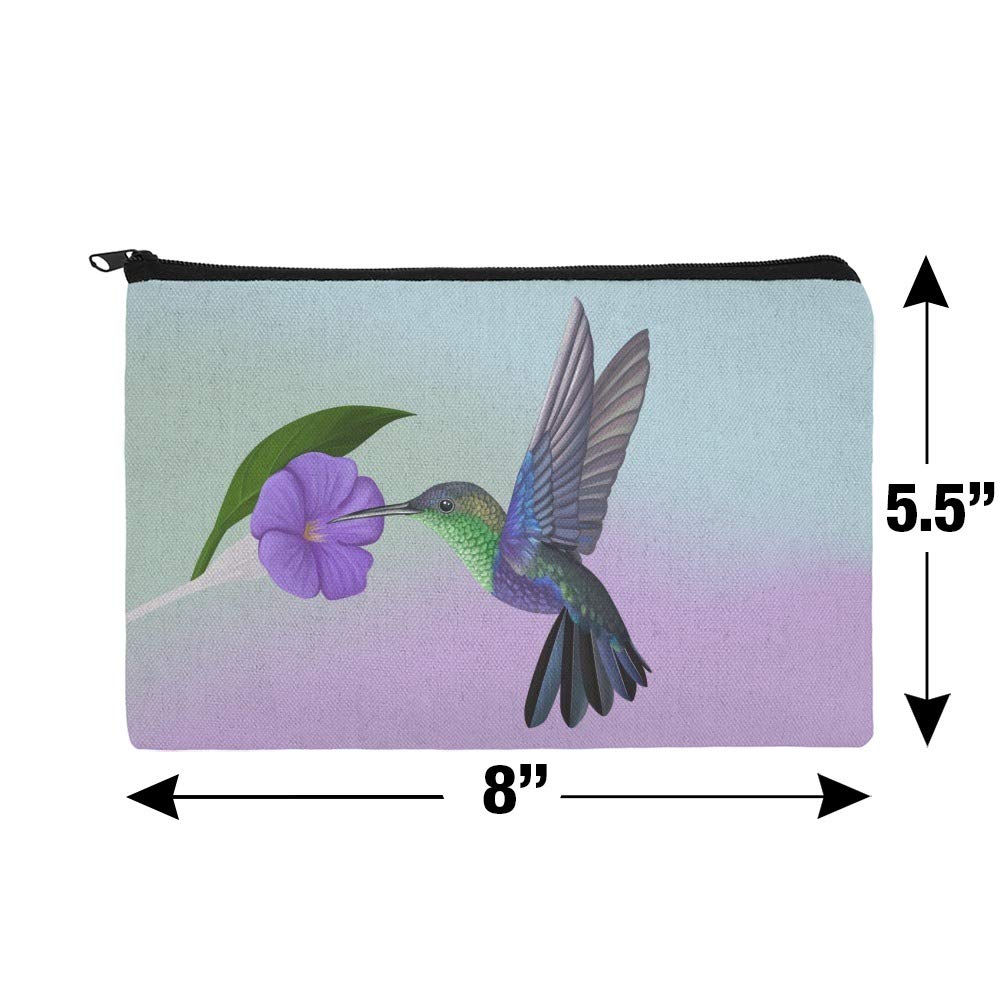 GRAPHICS & MORE Hummingbird Crowned Woodnymph Purple Violet Makeup Bag Cosmetic Organizer Pouch - Perfect for Travel, Gym & Daily Essentials Storage