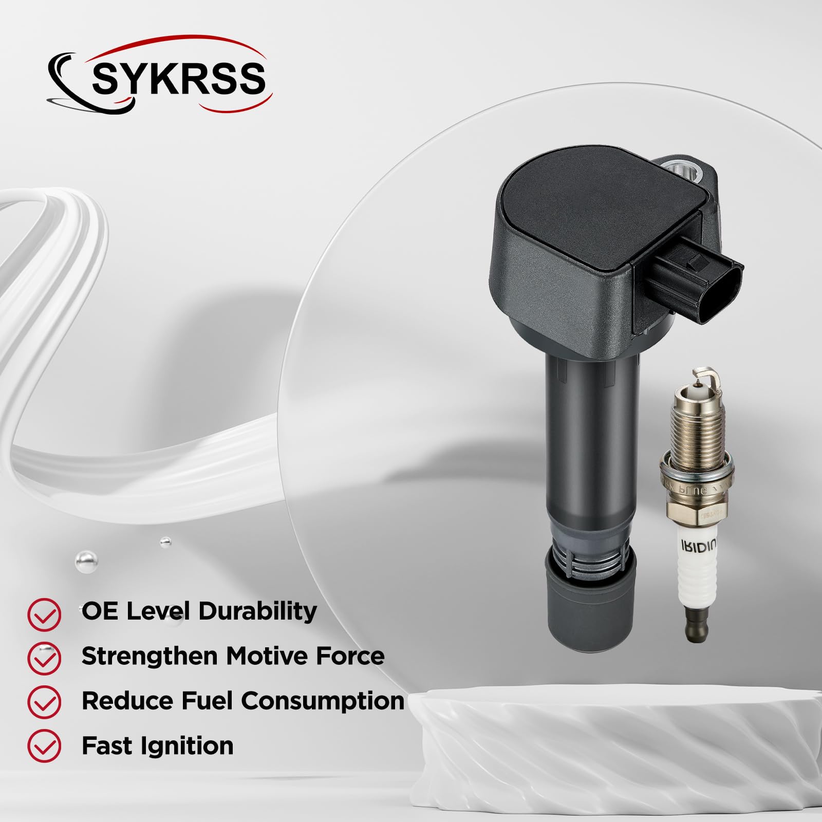 4-Pack Ignition Coil & Iridium Spark Plugs UF582 IZFR6K11S - Compatible with Honda Civic 1.8L L4 (Replaces 30520RNAA01, C1580, UF-582) - High Performance Engine Parts for Smoother Acceleration & Better Fuel Efficiency