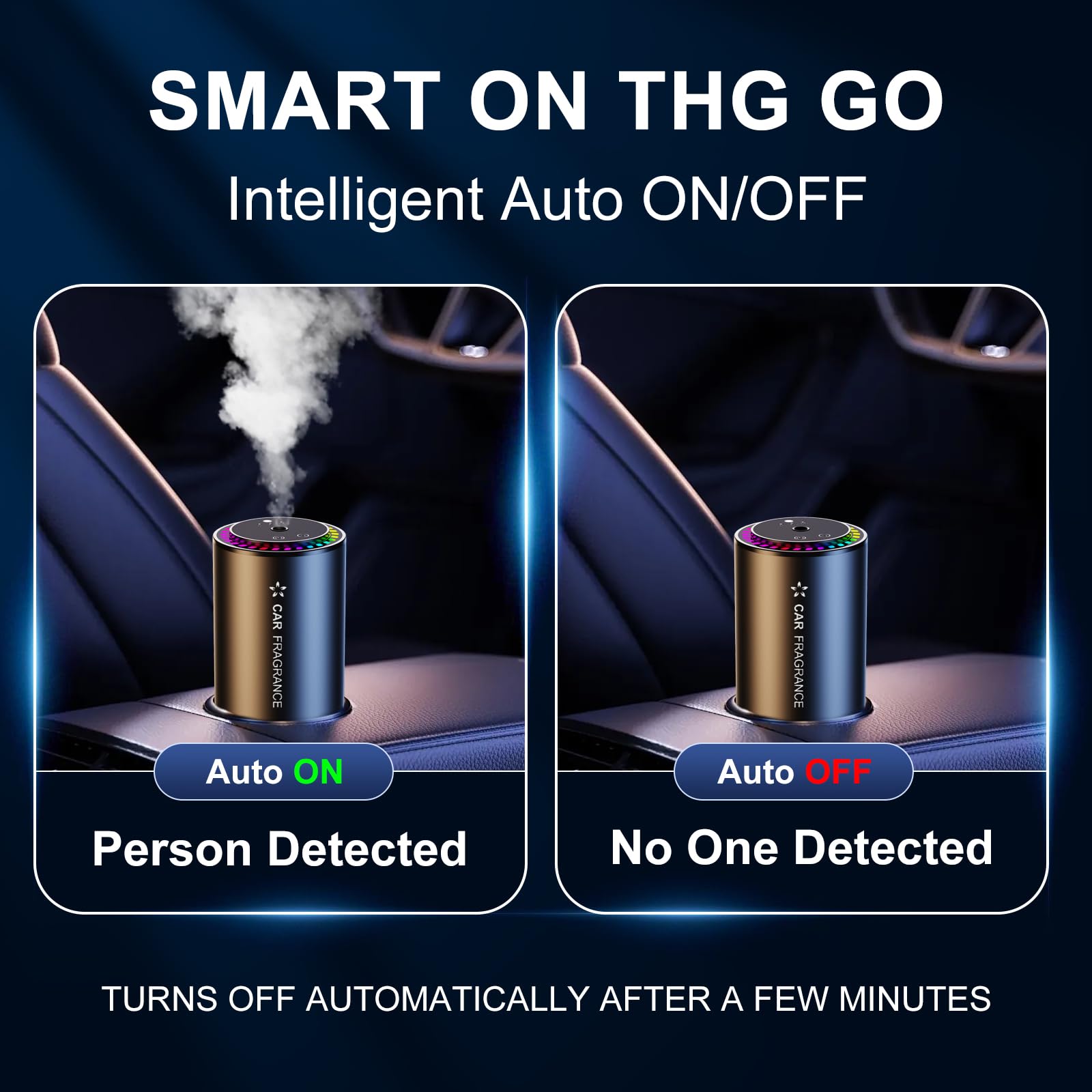 Smart Car Air Freshener & Essential Oil Diffuser - 50ml Cologne Perfume Lasts 4 Months, Auto On/Off, 3 Scent Intensity Modes - Perfect Car Accessories for Men & Women, Home & Office Use - Ideal for Long Drives, Daily Commute and Creating Relaxing Atmosphere