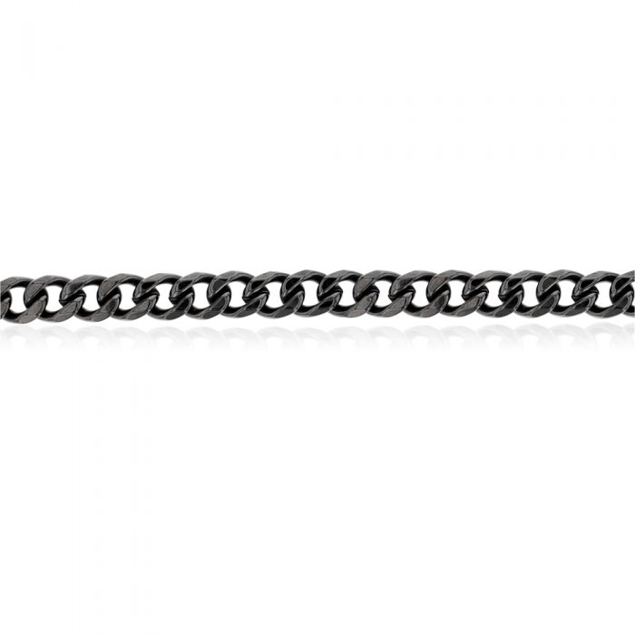 55cm Stainless Steel Reversible Black/Silver Curb Chain Necklace for Men & Women - Perfect for Layering, Everyday Wear and Gift Giving