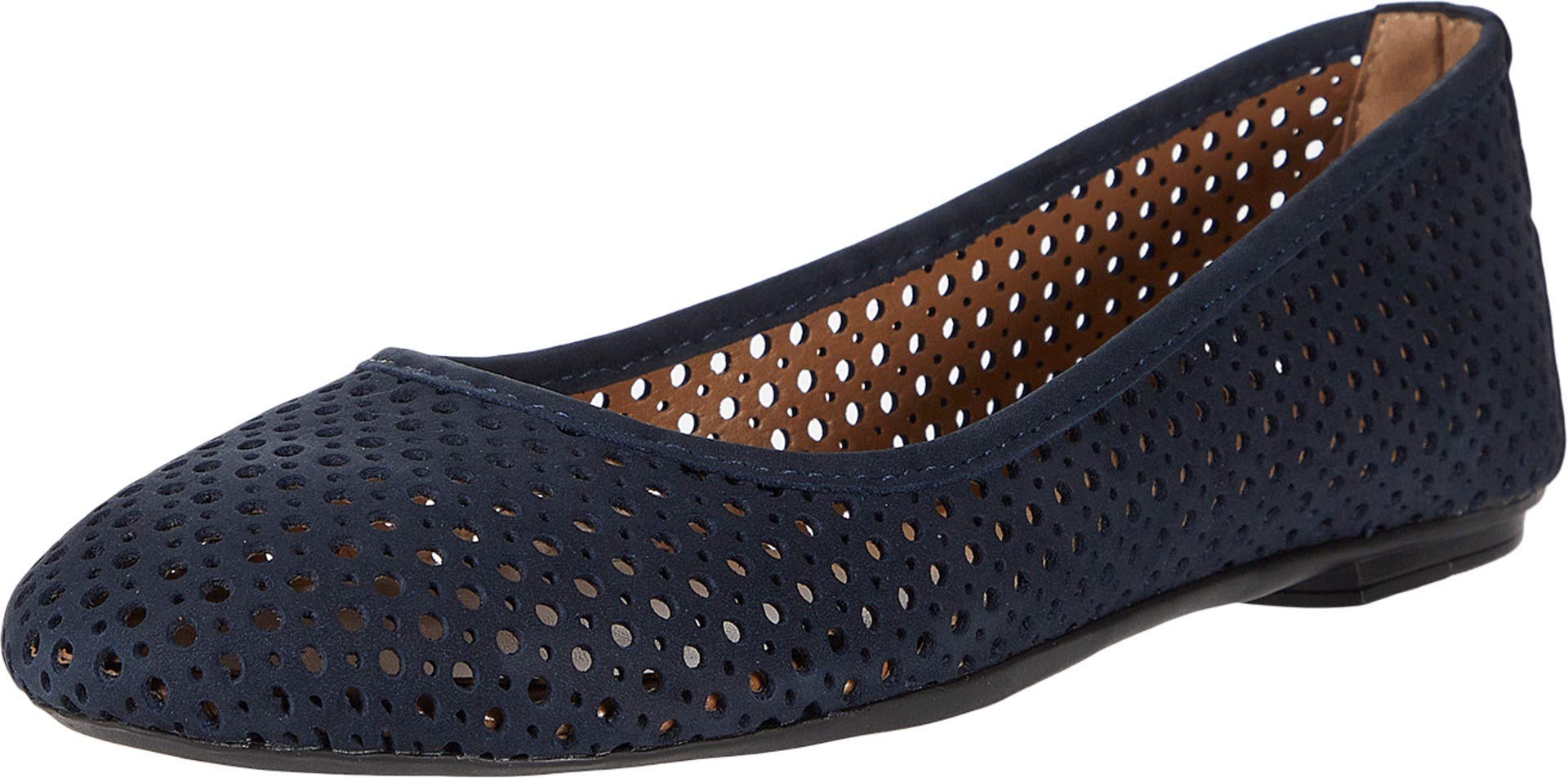 French Sole Women's League Navy Ballet Flats - Comfortable & Stylish Slip-On Shoes for Work, Travel & Everyday Wear