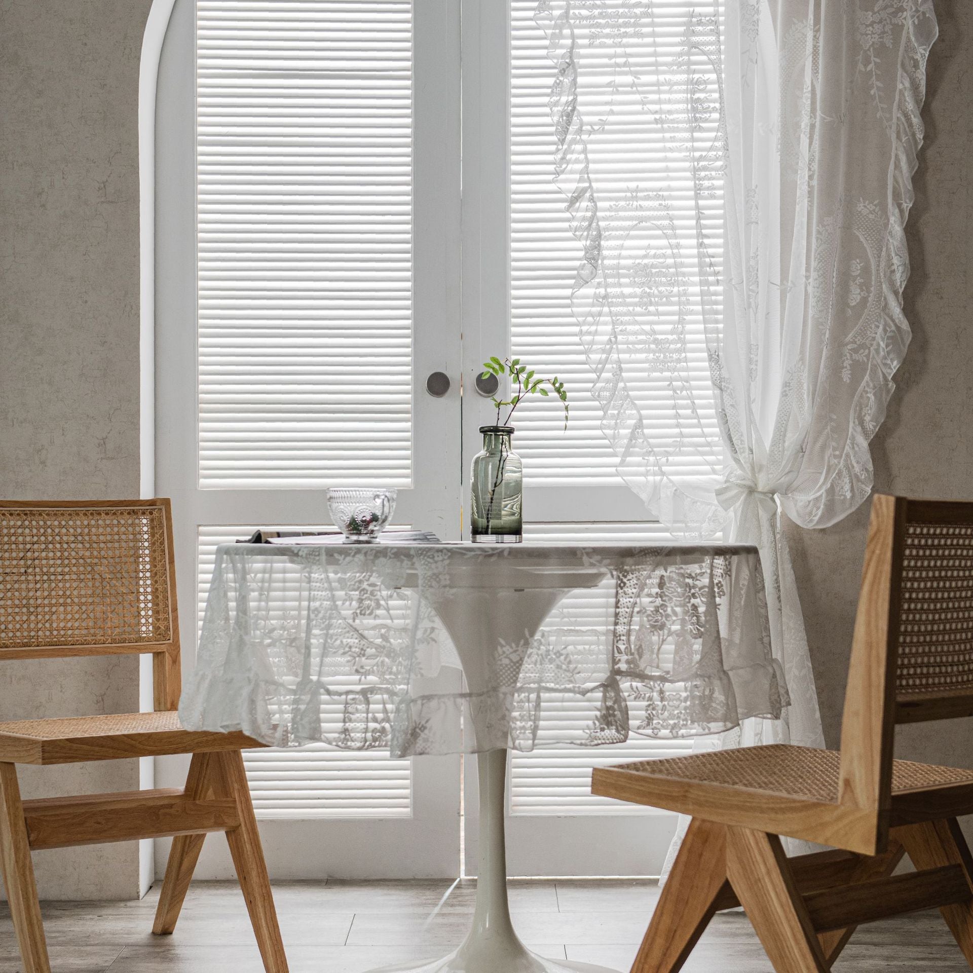 Rebekah Airy Lace White Sheer Custom Embroidered Curtains - Elegant Window Drapes for Living Room, Bedroom & Wedding Decor