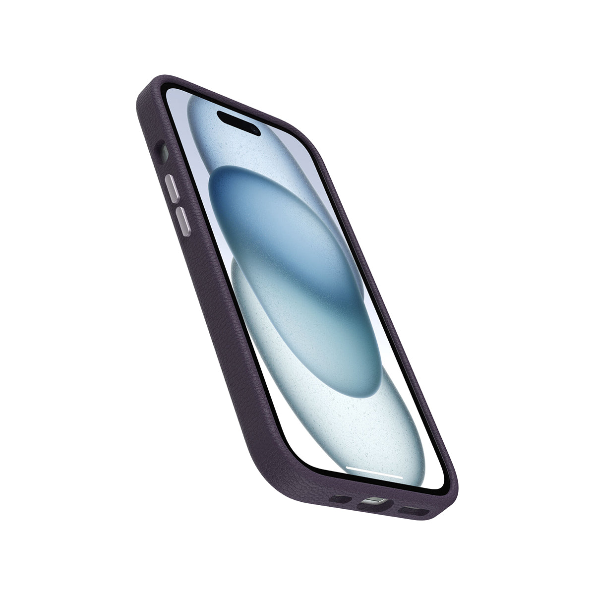 OtterBox Symmetry Cactus Leather Phone Case for iPhone 15/14/13 - Premium Vegan Leather Protective Cover, Slim Fit, Shockproof & Scratch Resistant - Perfect for Work, Travel & Everyday Use (Purple)