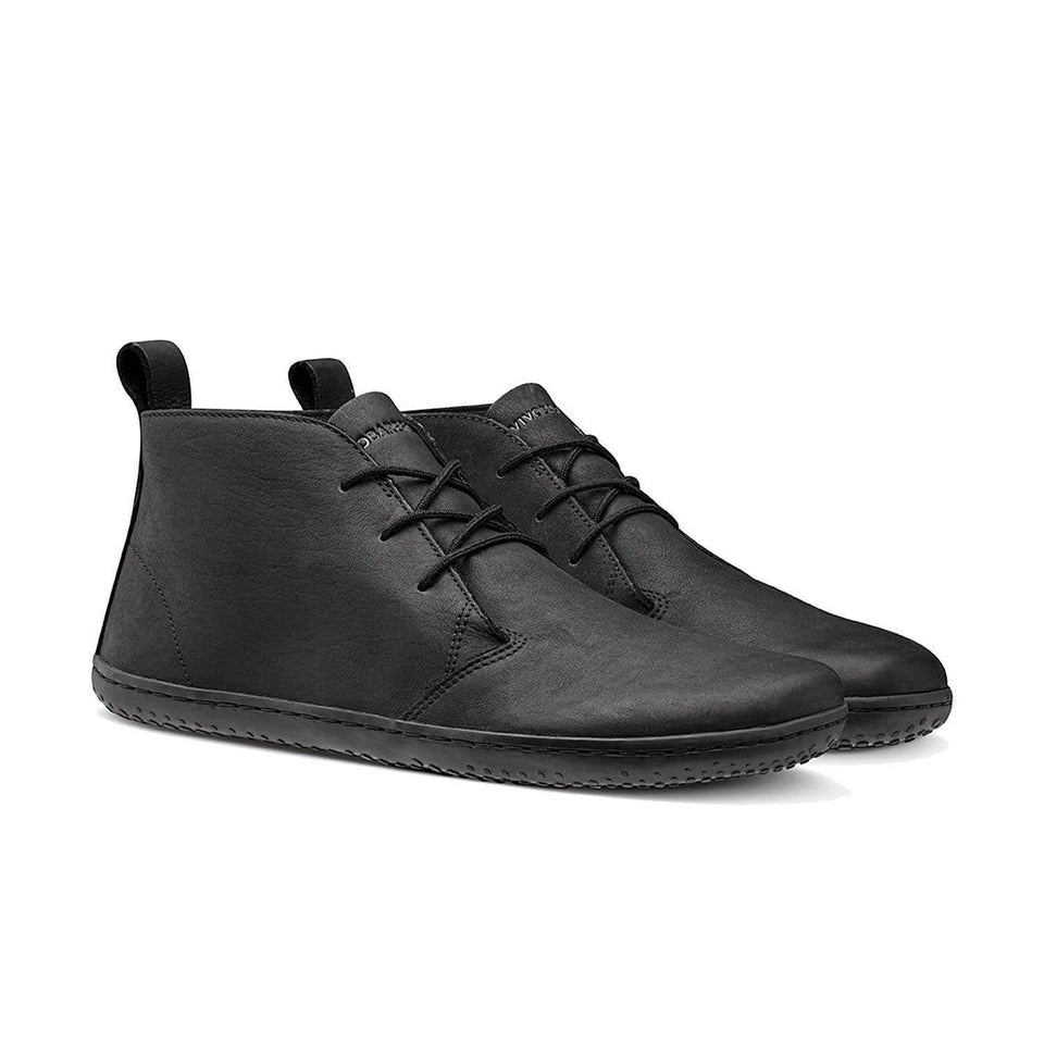 Vivobarefoot Men's Gobi III Leather Boots - Obsidian Color | Barefoot Minimalist Shoes for Hiking & Everyday Wear